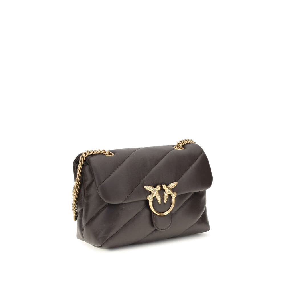 PINKO Brown Calf Leather Bos Taurus Shoulder Bag - 2