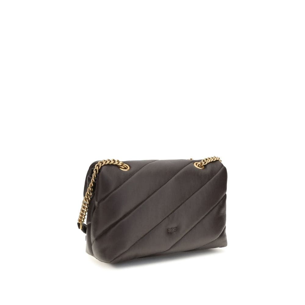 PINKO Brown Calf Leather Bos Taurus Shoulder Bag - 3