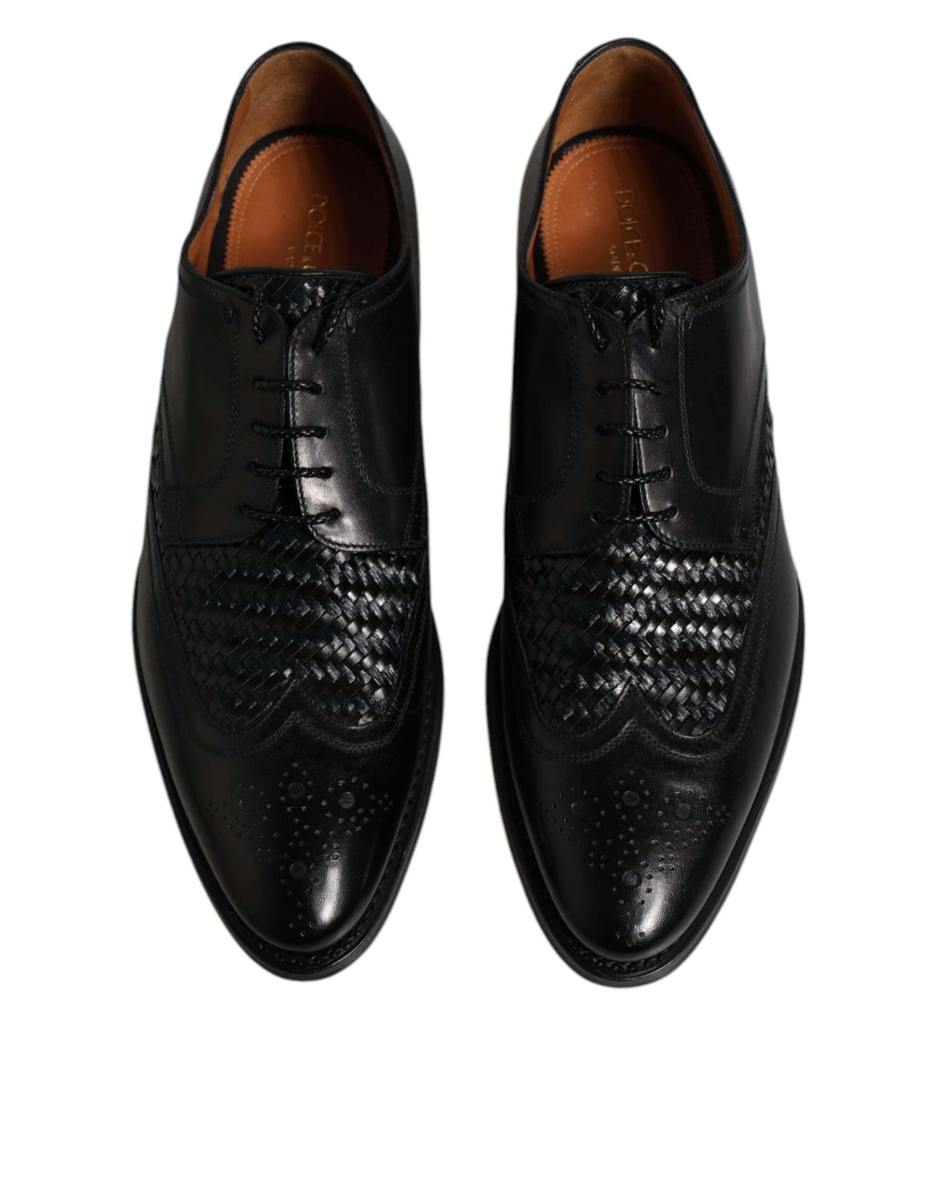 Dolce & Gabbana Black Leather Derby Wingtip Lace Up Formal Dress Shoes - 2