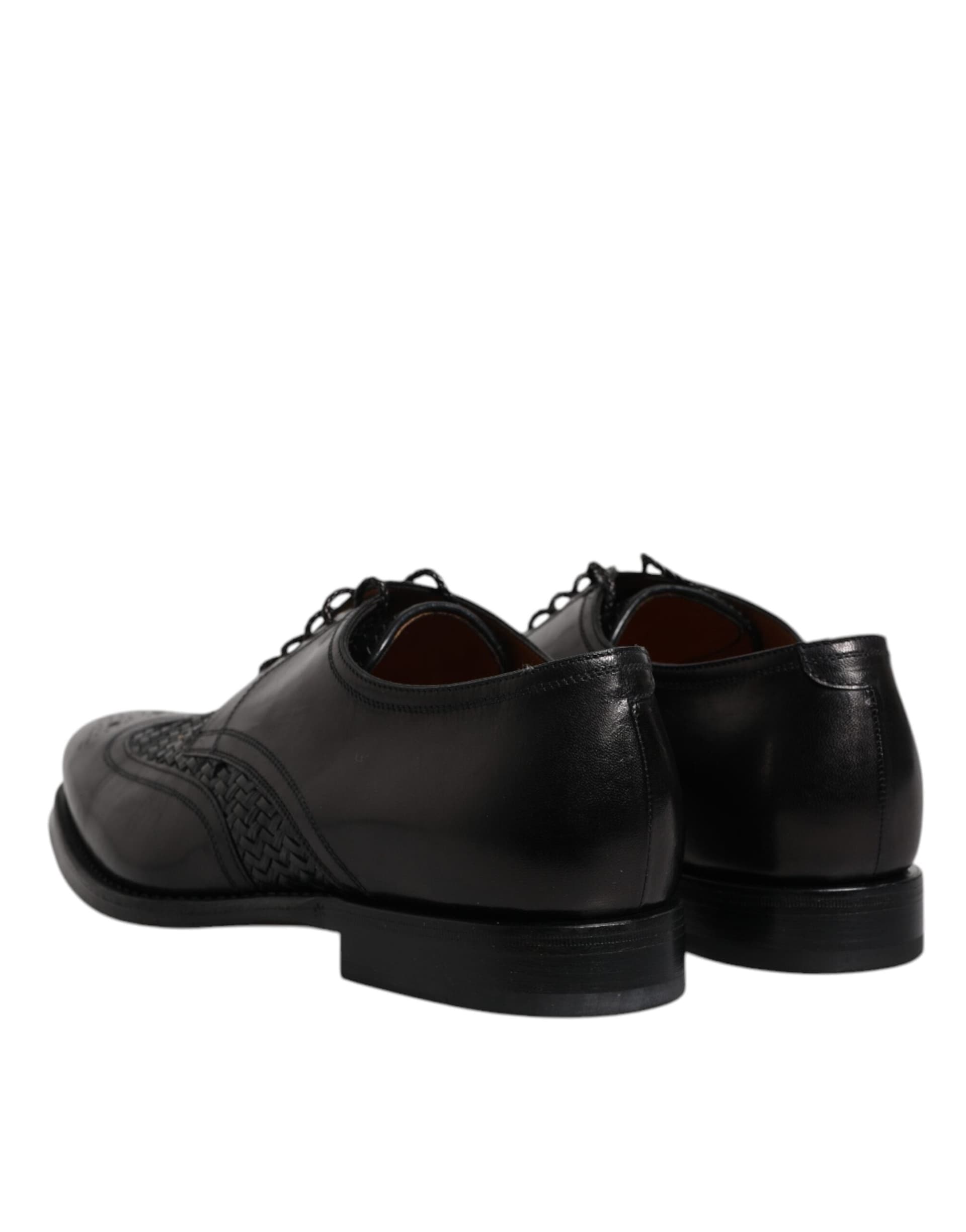 Dolce & Gabbana Black Leather Derby Wingtip Lace Up Formal Dress Shoes - 4