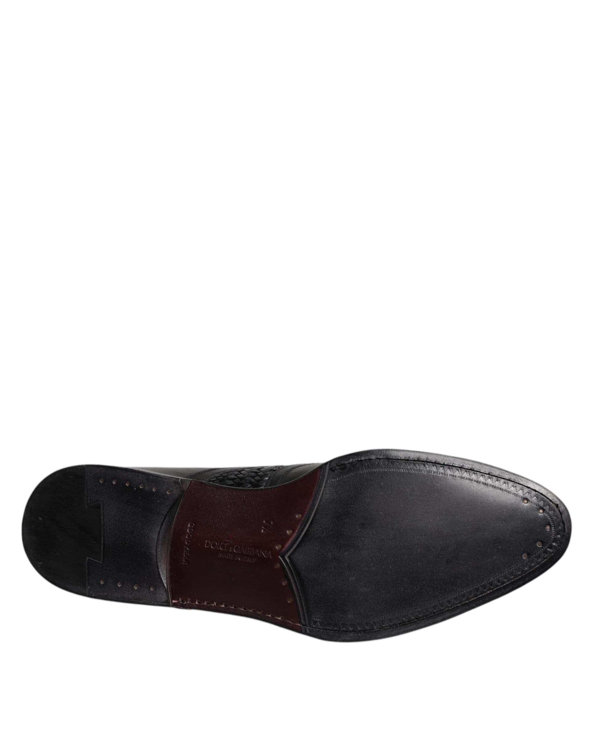 Dolce & Gabbana Black Leather Derby Wingtip Lace Up Formal Dress Shoes - 8