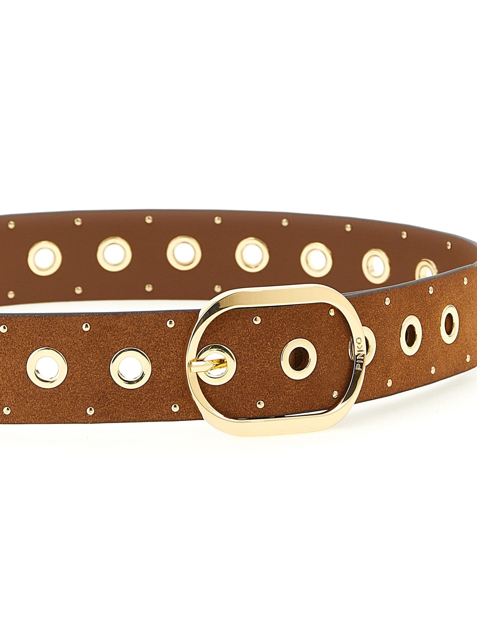 PINKO Brown Lamb Leather Regular Belt - 3