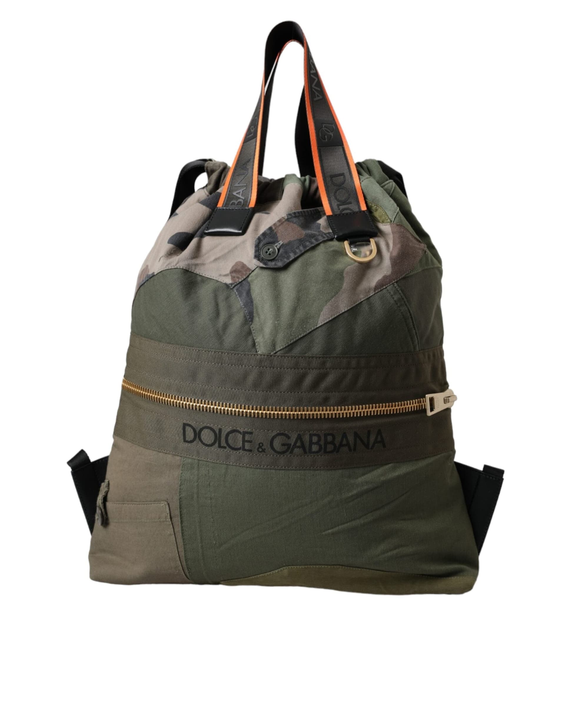 Dolce & Gabbana Military Green Patchwork Rucksack Backpack Bag - 2