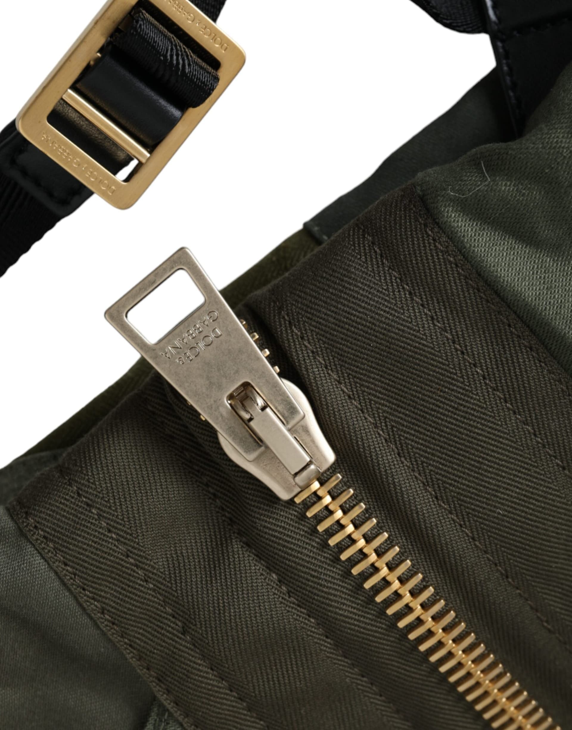Dolce & Gabbana Military Green Patchwork Rucksack Backpack Bag - 5