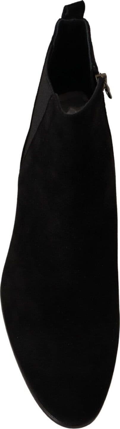 Dolce & Gabbana Black Suede Leather Chelsea Mens Boots Shoes - 7