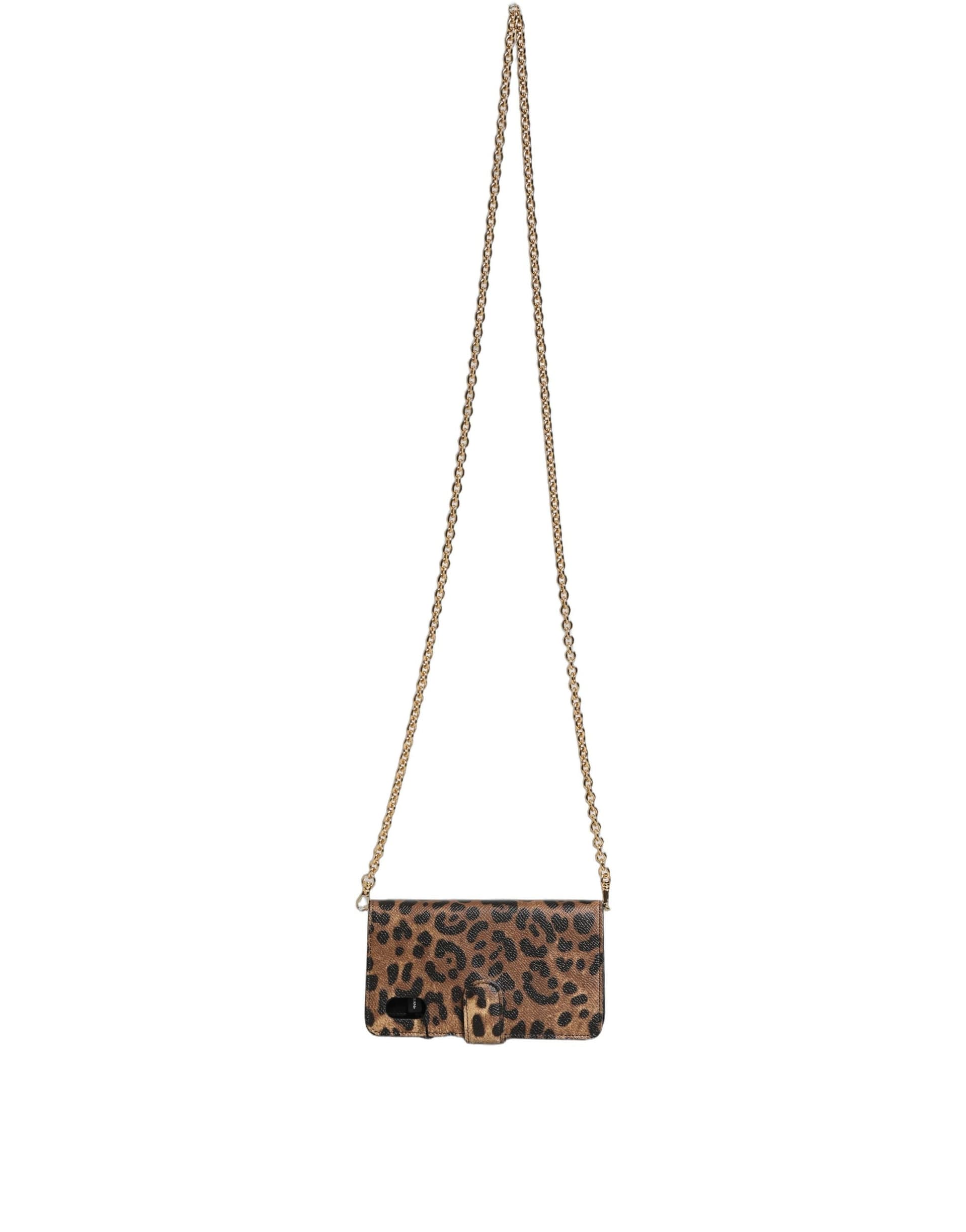 Dolce & Gabbana Flip Cover Brown Leopard Crystal iPhone X - XS Case - 6