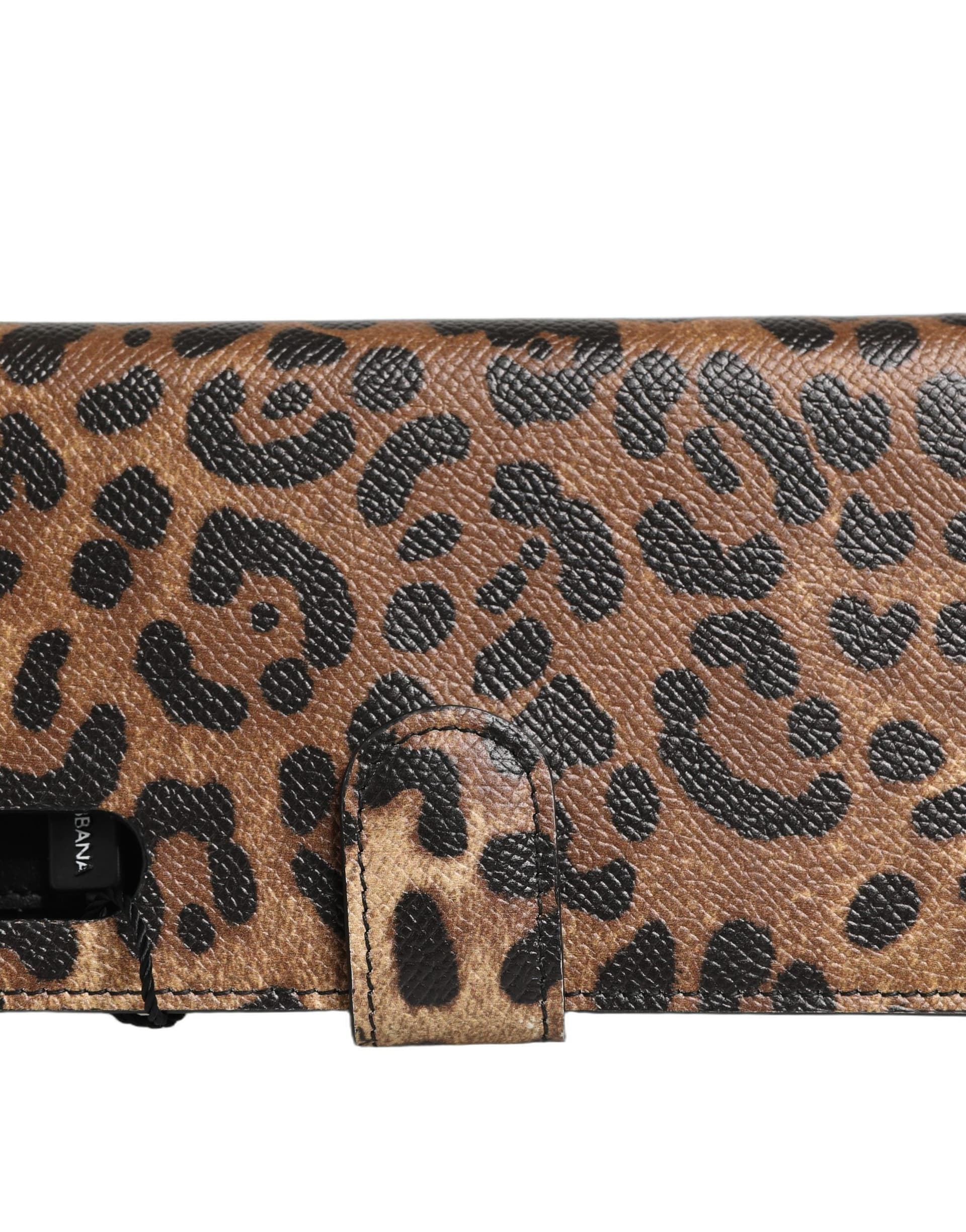 Dolce & Gabbana Flip Cover Brown Leopard Crystal iPhone X - XS Case - 7