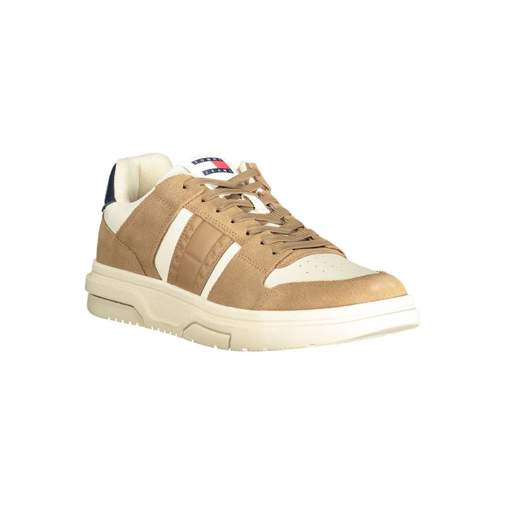 Tommy Hilfiger Beige Leather Men Sneaker - 2