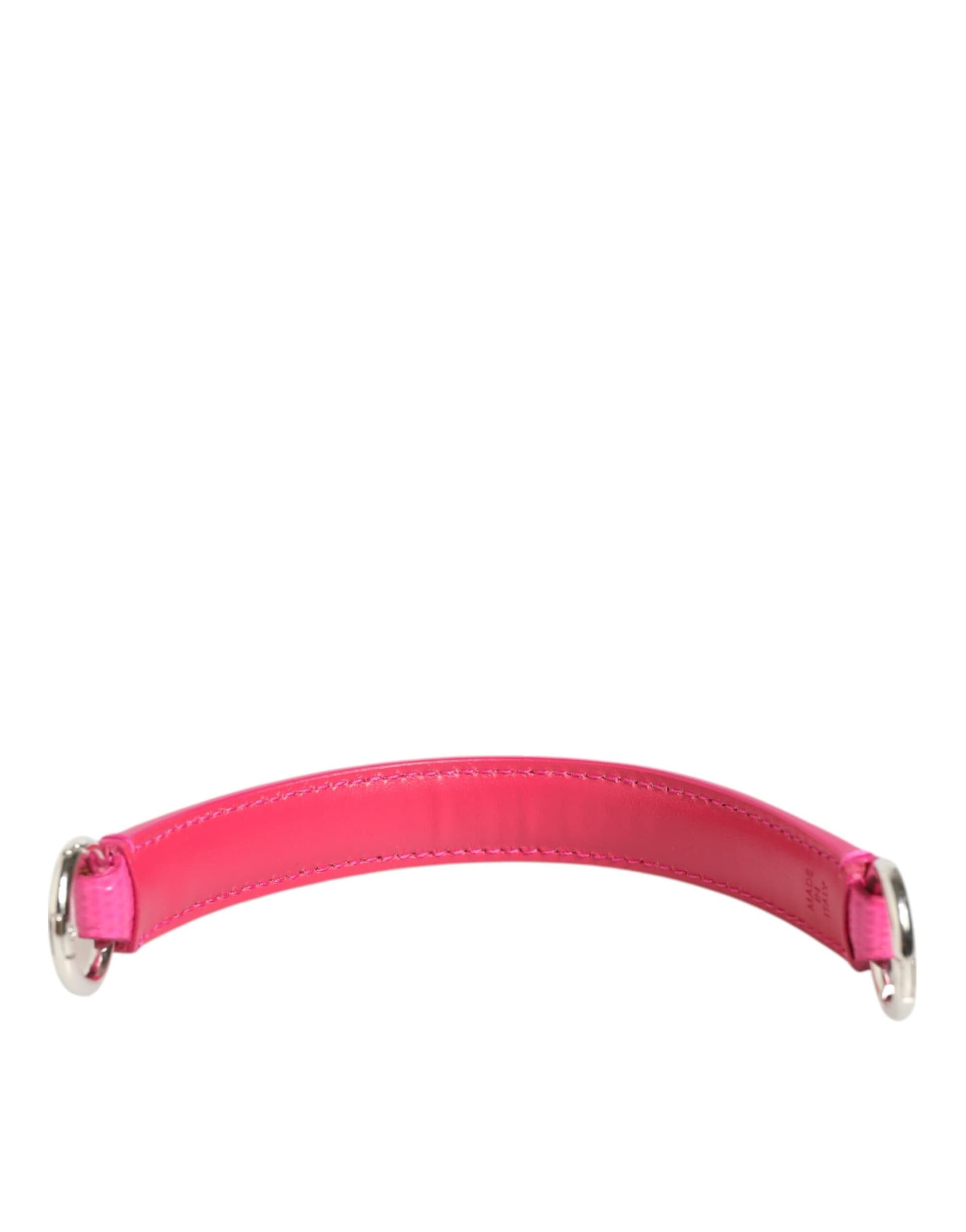 Dolce & Gabbana Pink Embellished Leather Bag Handle Women Shoulder Strap - 4