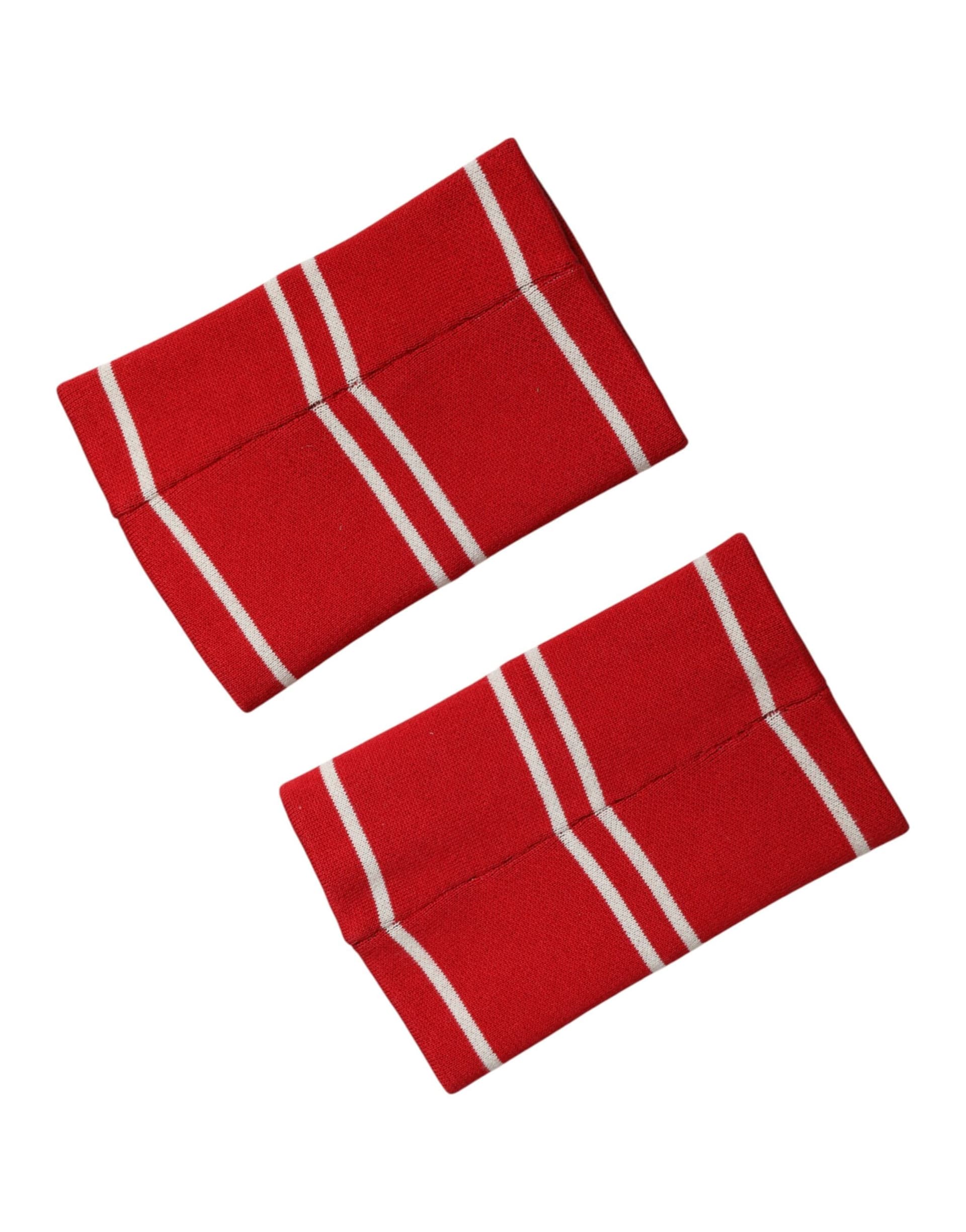 Dolce & Gabbana Red White DG Logo Cotton 1 Pair One SIze Wristband - 3