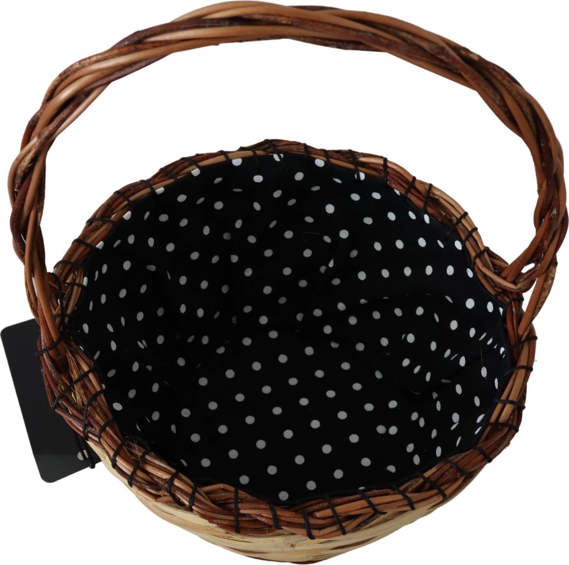 Dolce & Gabbana Beige Wood Wicker Rattan Basket Tote Bag - 3