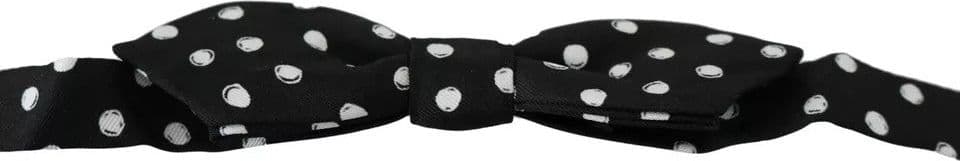 Dolce & Gabbana Black Polka Dots Adjustable Neck Bow Tie - 2