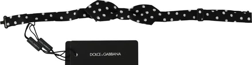 Dolce & Gabbana Black Polka Dots Adjustable Neck Bow Tie - 3