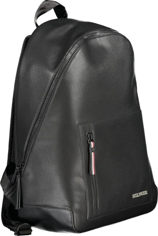 Tommy Hilfiger Black Polyurethane Men's Backpack - 3