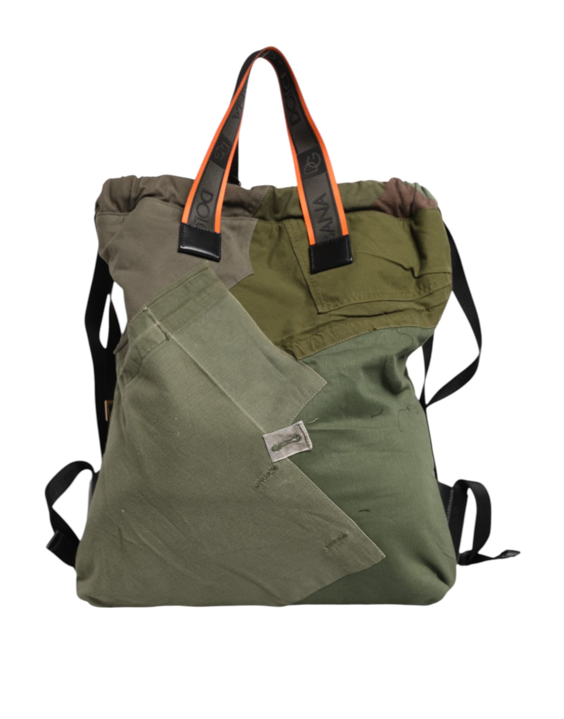 Dolce & Gabbana Military Green Patchwork Rucksack Backpack Bag - 5