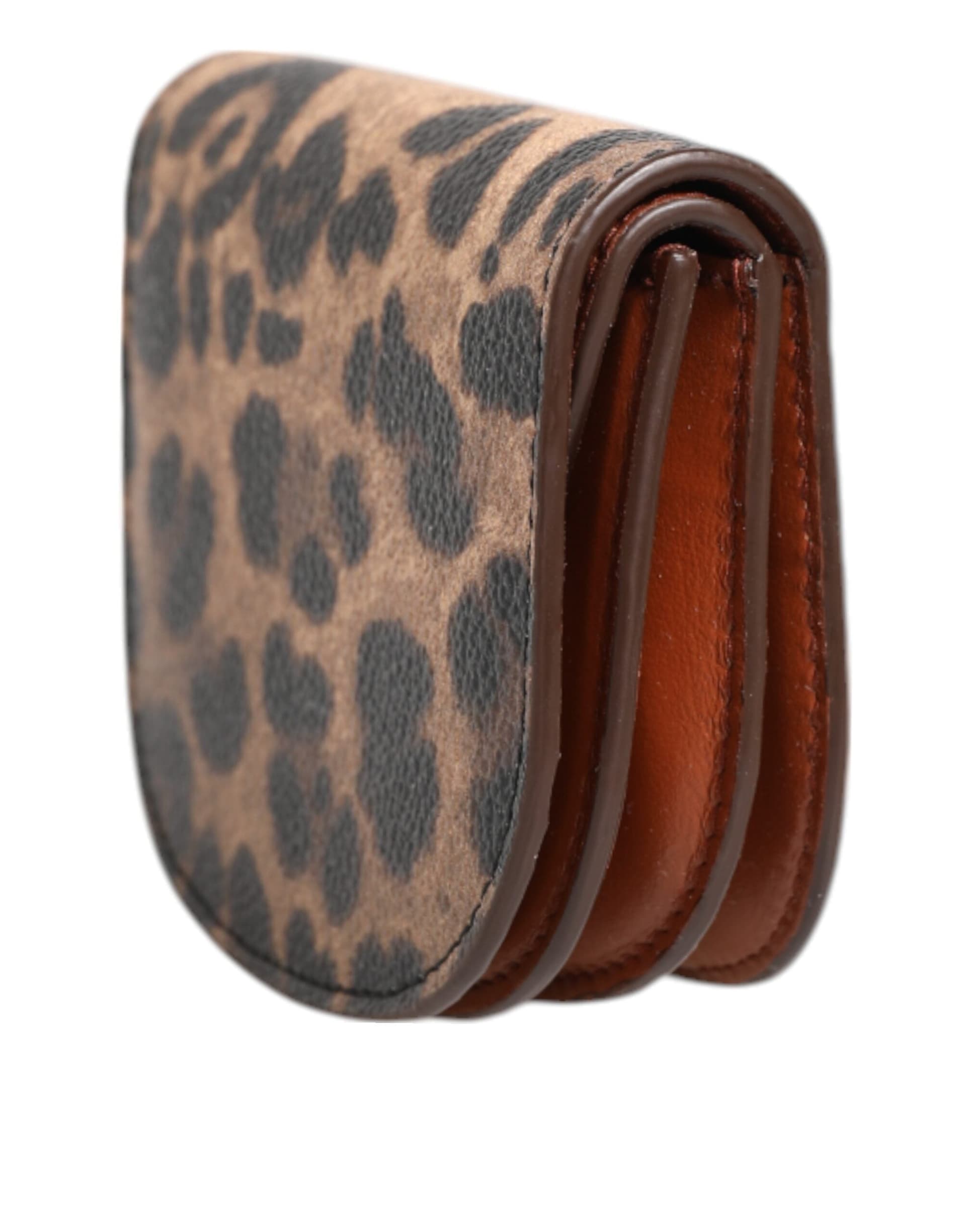 Dolce & Gabbana Brown Leopard Print Calf Leather Small Coin Purse Wallet - 3