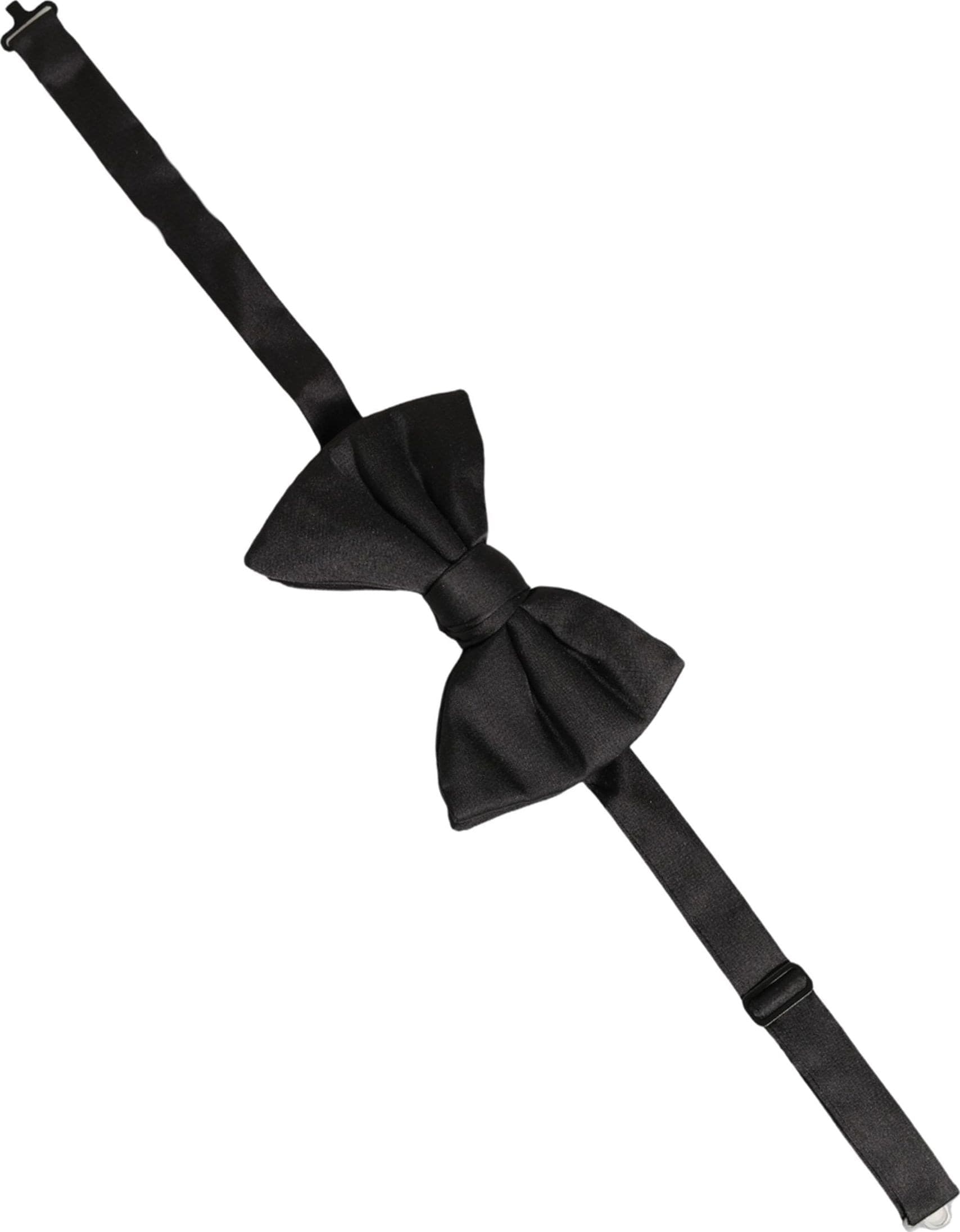 Dolce & Gabbana Men Black 100% Silk Adjustable Neck Papillon Bow Tie - 3