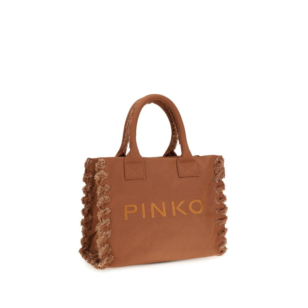 PINKO Brown Cotton Shoulder Bag - 2
