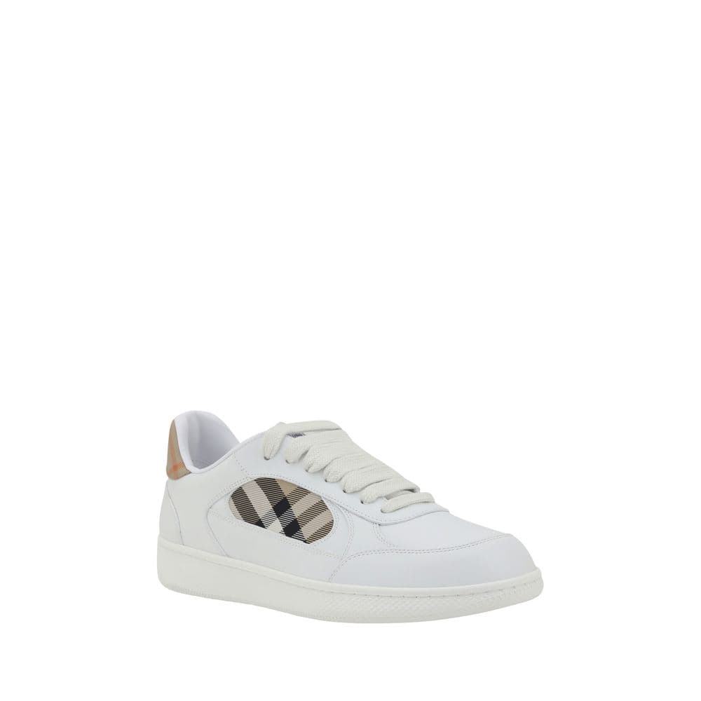 Burberry White Calf Leather Bos Taurus Low Top Sneakers - 2