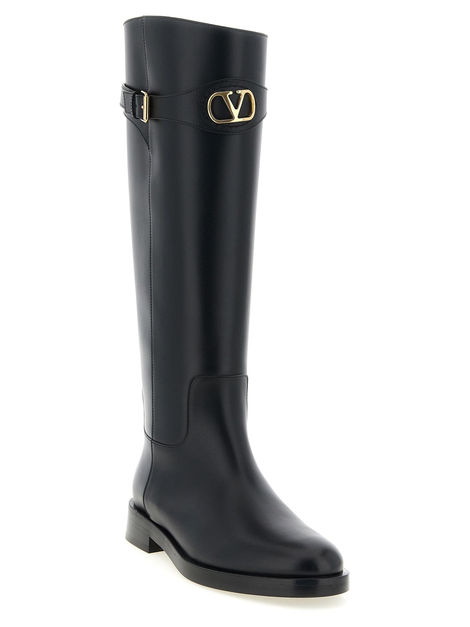 Valentino Garavani Black Calfskin Over The Knee - 2