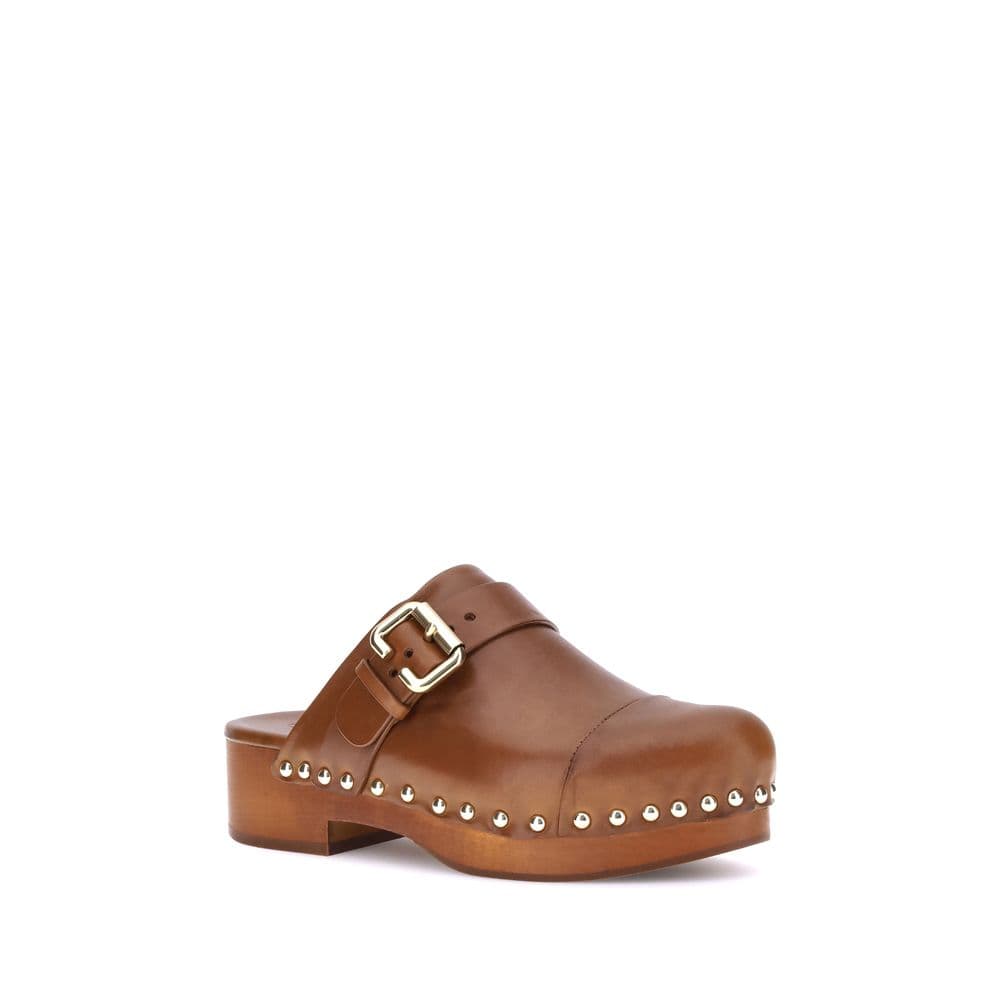 Chloé Brown Calf Leather Bos Taurus Clogs - 2