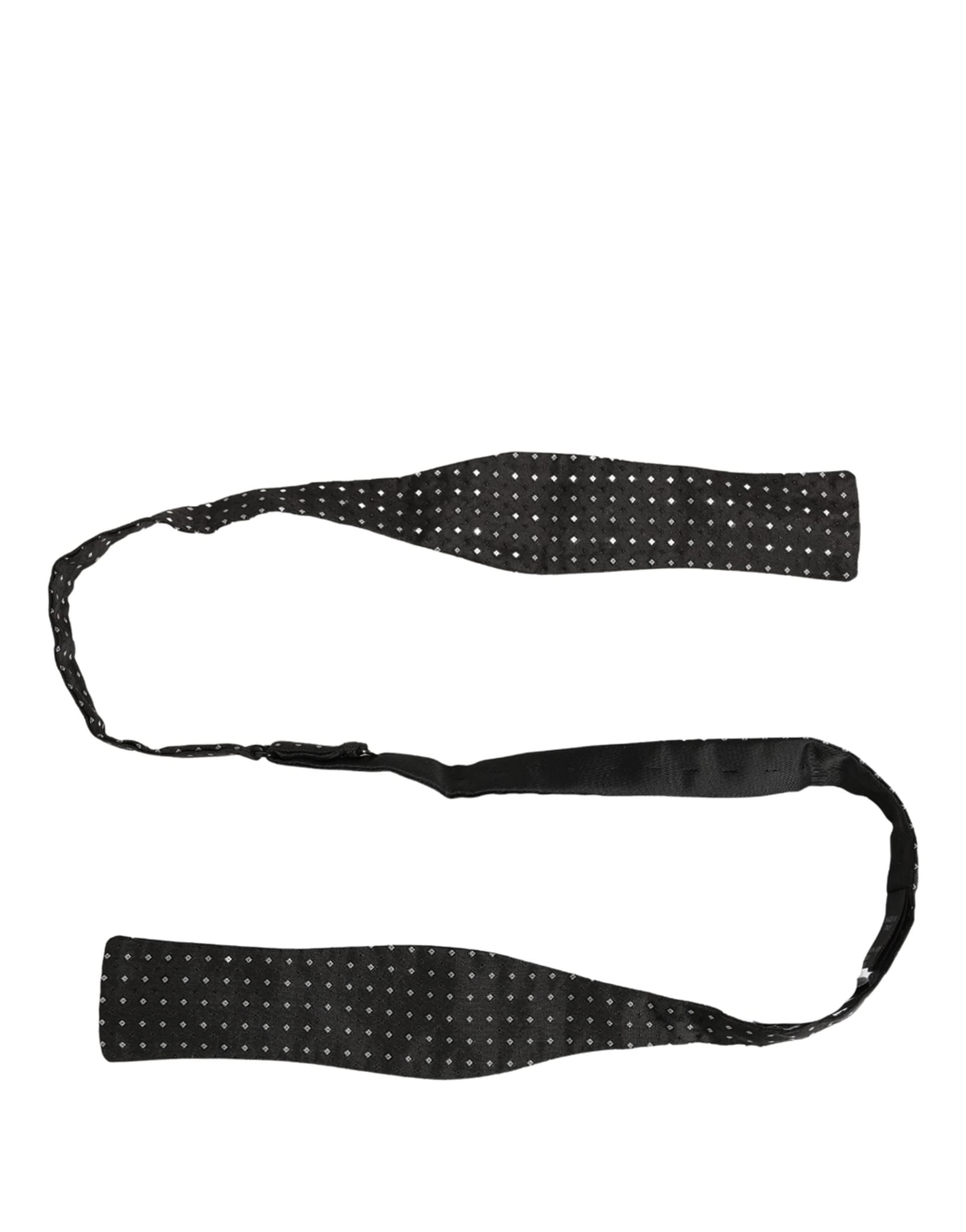 Dolce & Gabbana Black White Polka Dot Adjustable Neck Papillon Bow Tie - 3