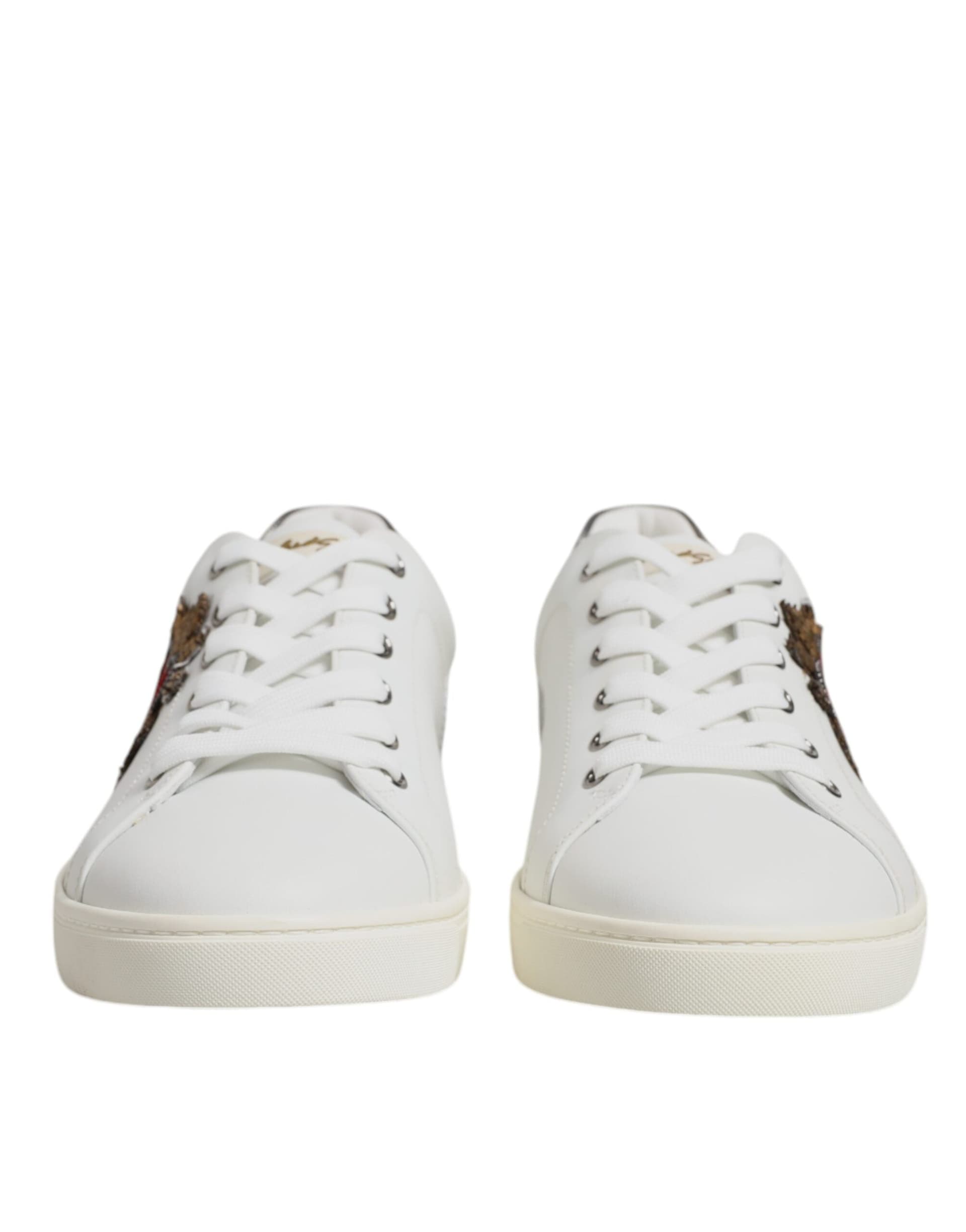 Dolce & Gabbana White Sacred Heart Men Low Top Sneakers Shoes - 3
