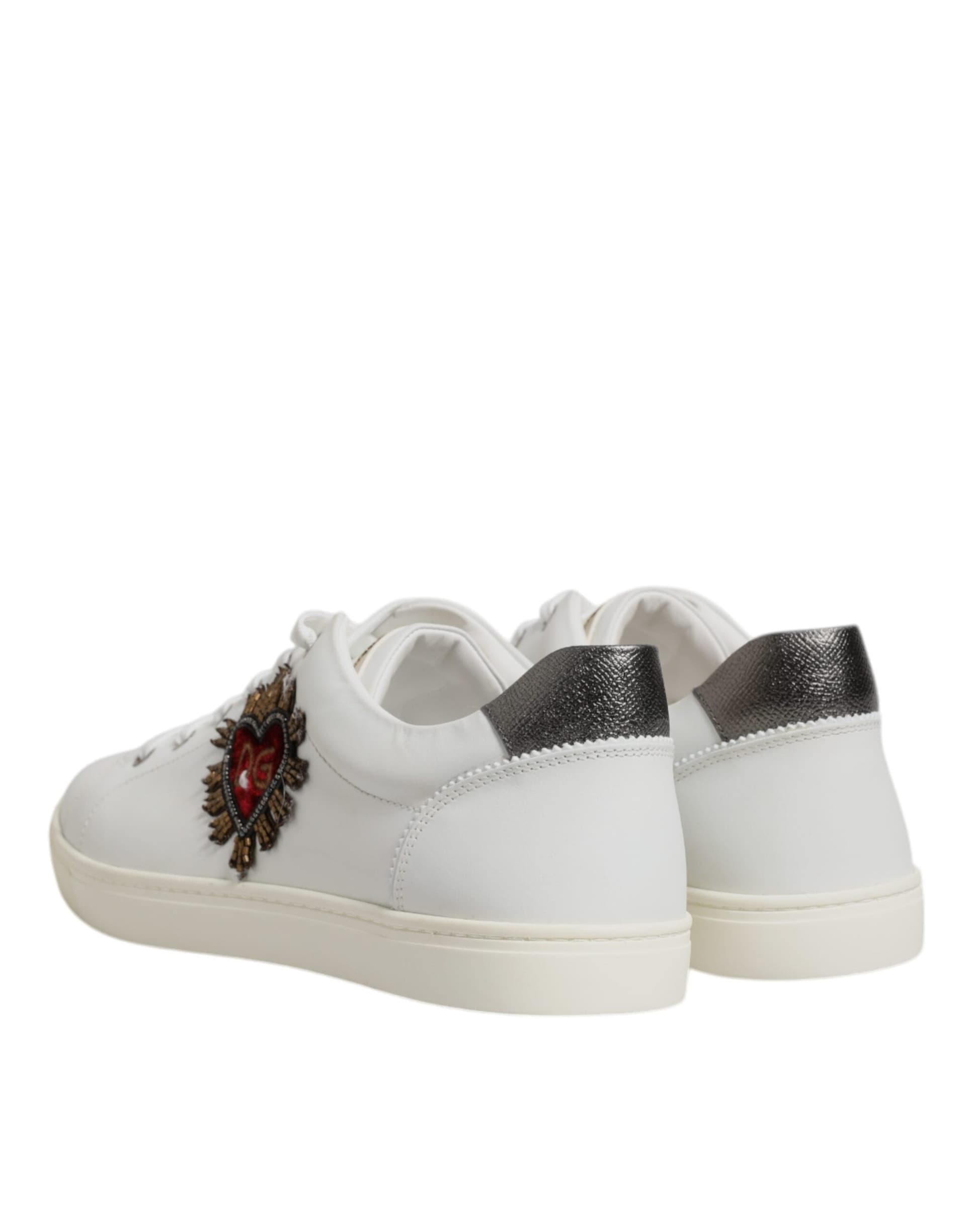 Dolce & Gabbana White Sacred Heart Men Low Top Sneakers Shoes - 4