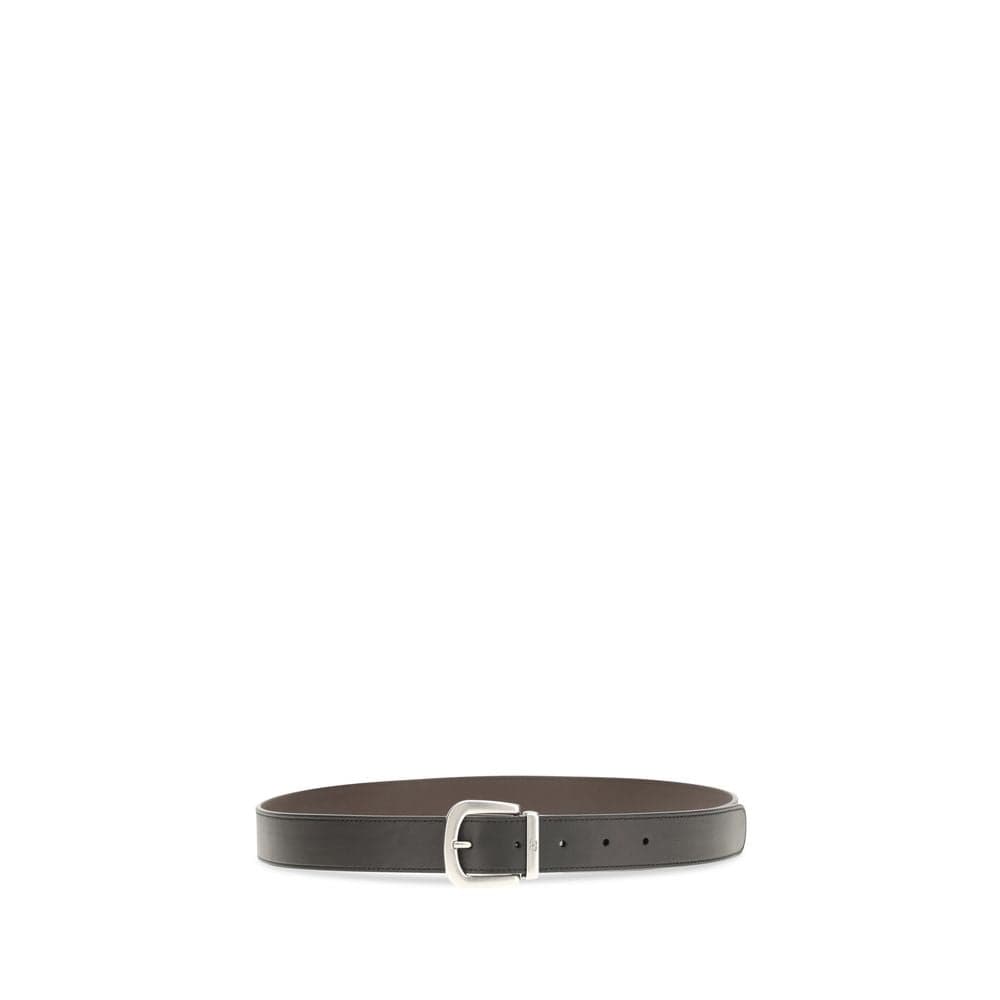 Valentino Garavani Black Calf Leather Bos Taurus Regular Belt - 2