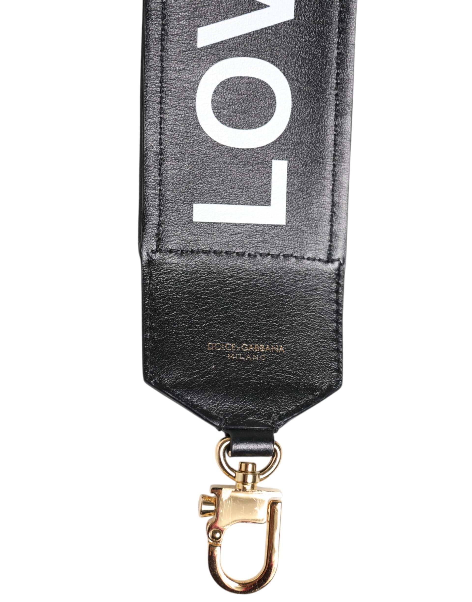 Dolce & Gabbana Black Leopard Print Reversible Bag Shoulder Strap - 5