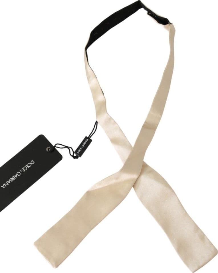 Dolce & Gabbana Beige Slim Skinny Men Necktie 100% Silk Bowtie - 2