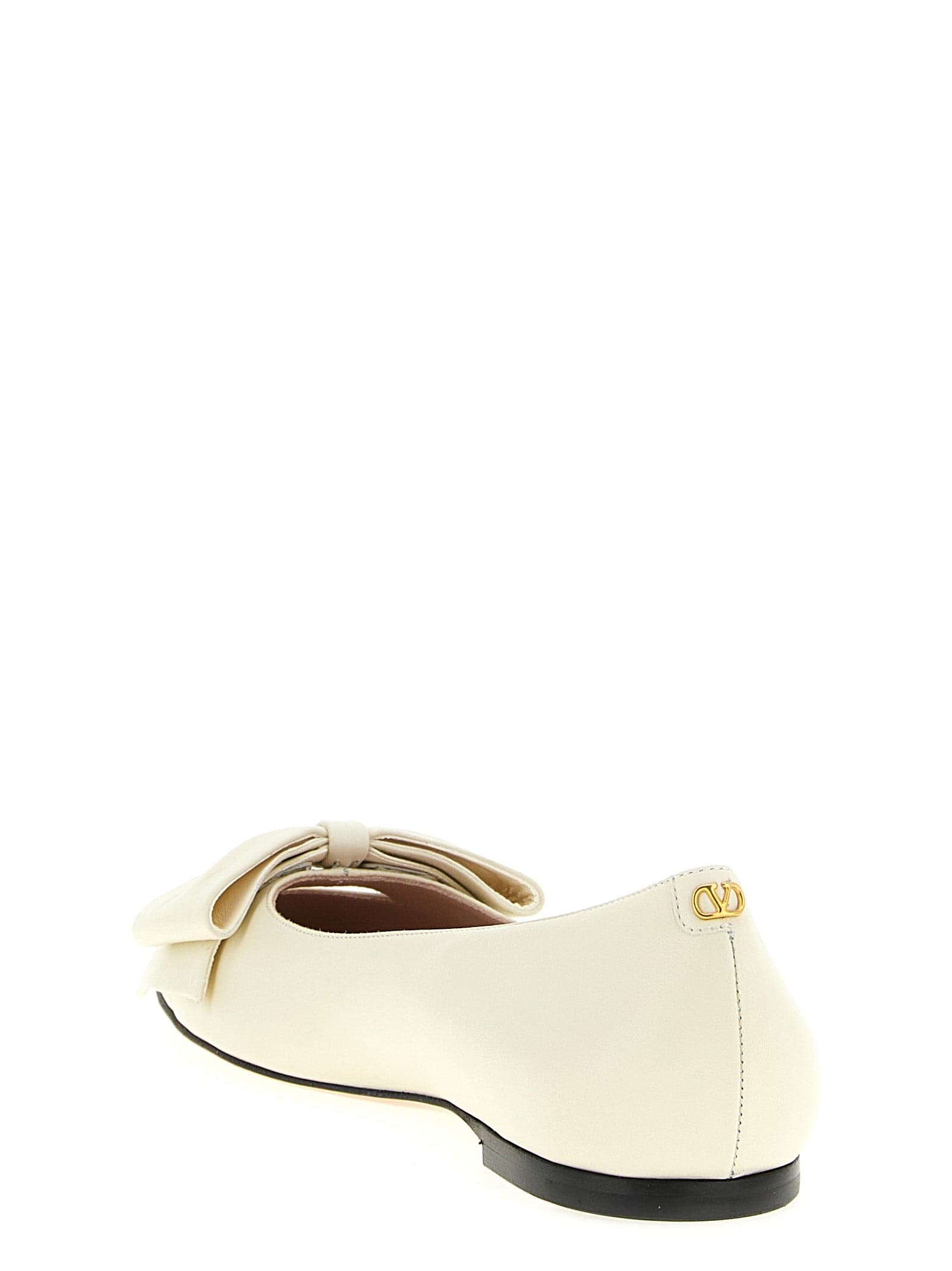 Valentino Garavani White Leather Ballet Flats - 3