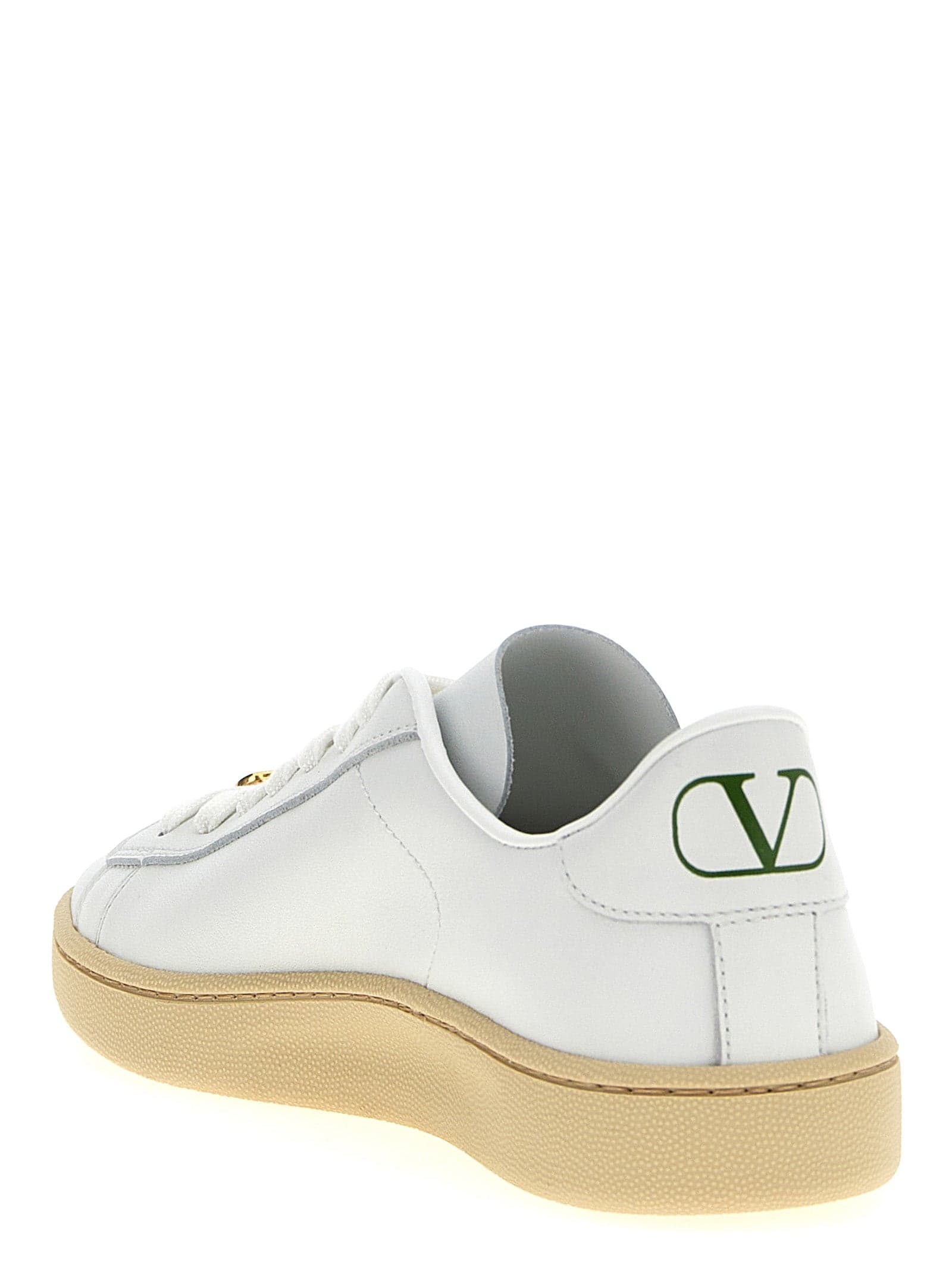 Valentino Garavani White Calfskin Low Top Sneakers - 3