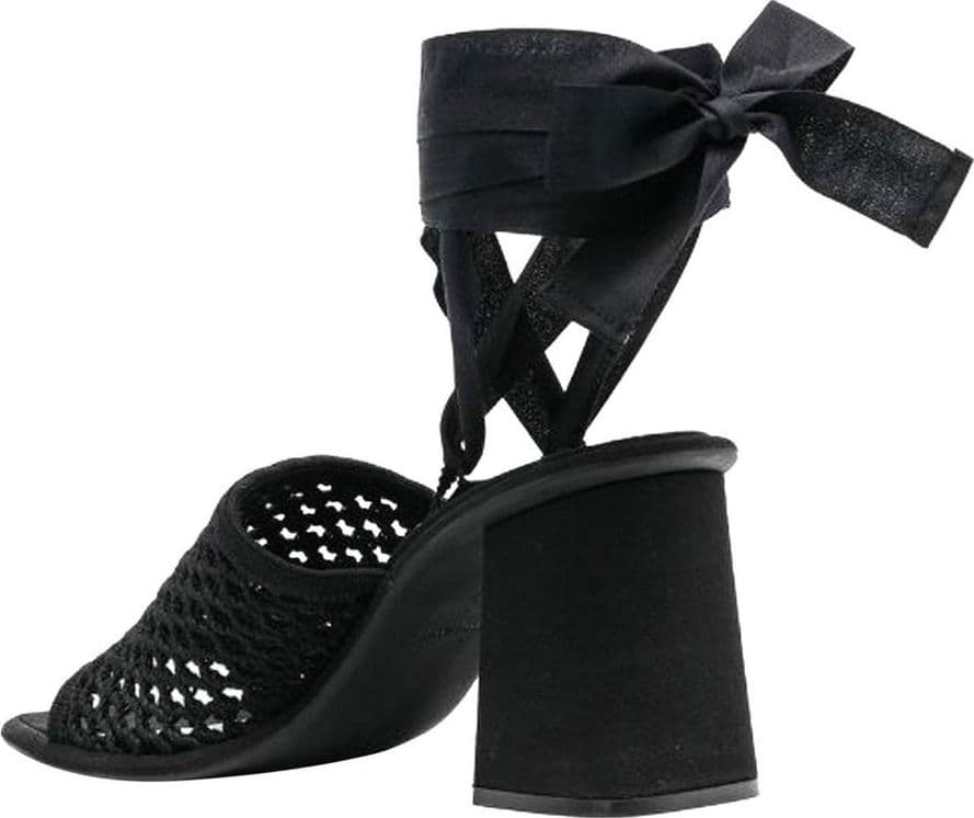 Miu Miu Black Fabric Platform Sandals - 3
