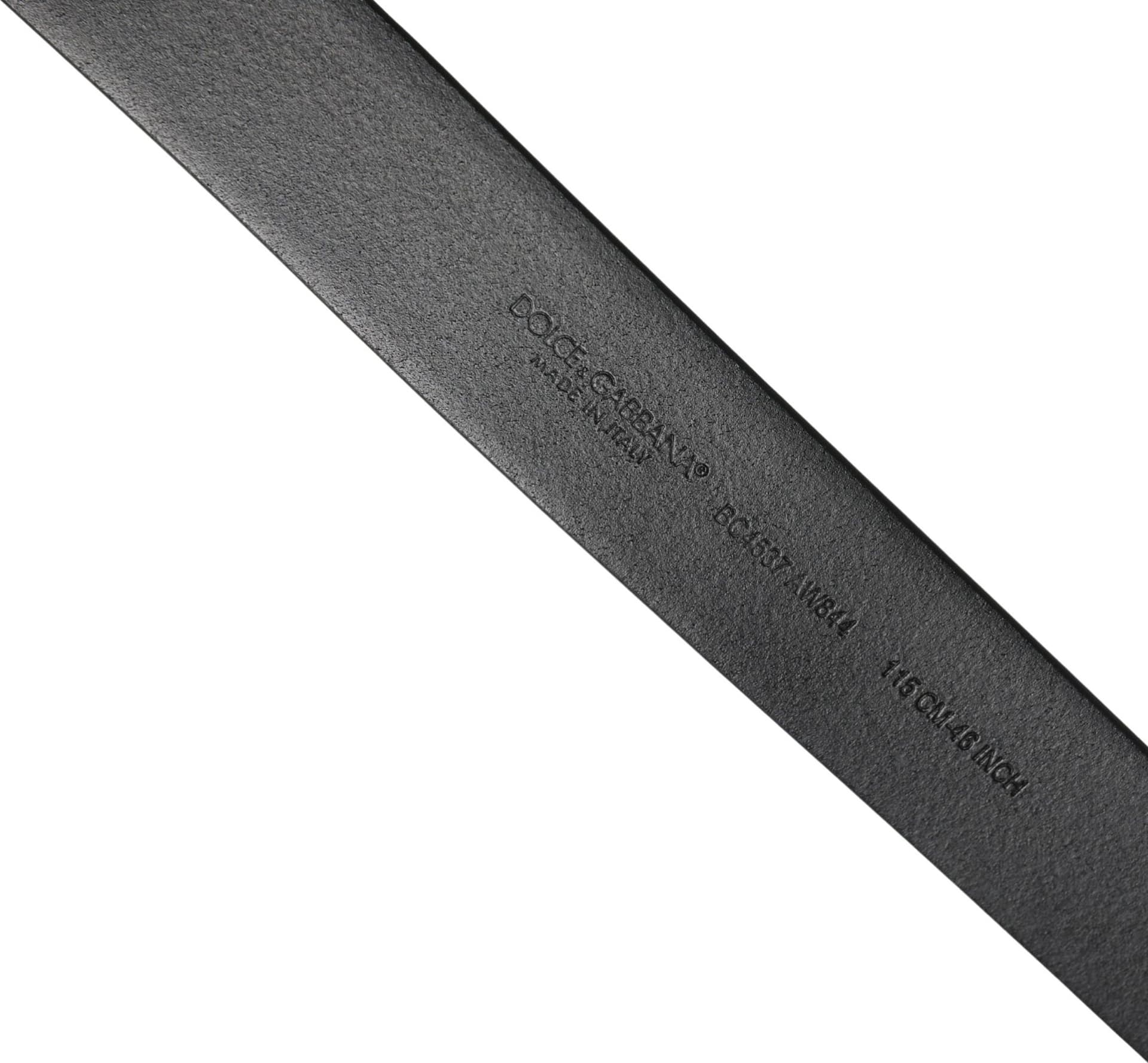 Dolce & Gabbana Black Calf Leather Silver Metal Buckle Belt - 6