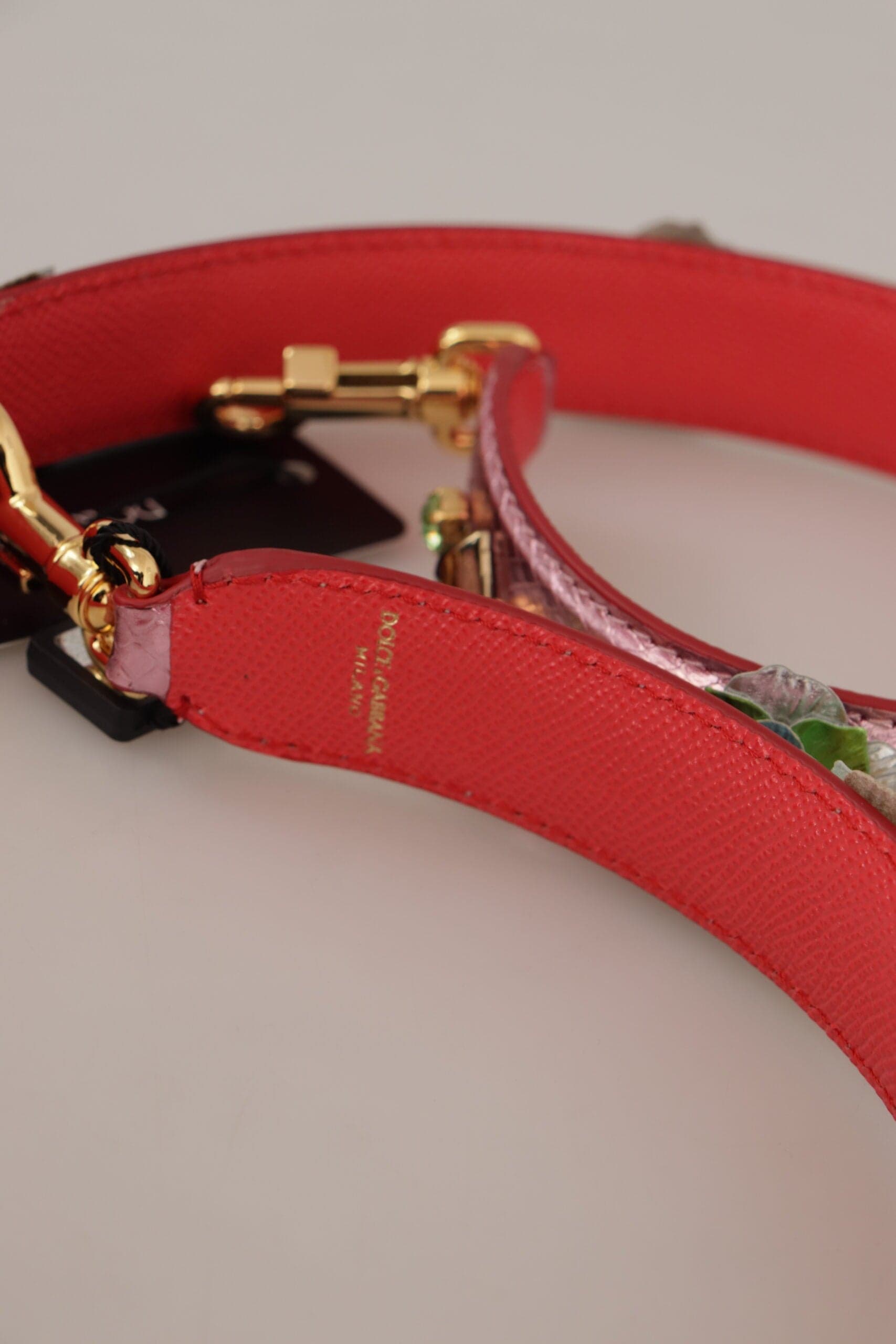 Dolce & Gabbana Metallic Pink Leather Studded Shoulder Strap - 6