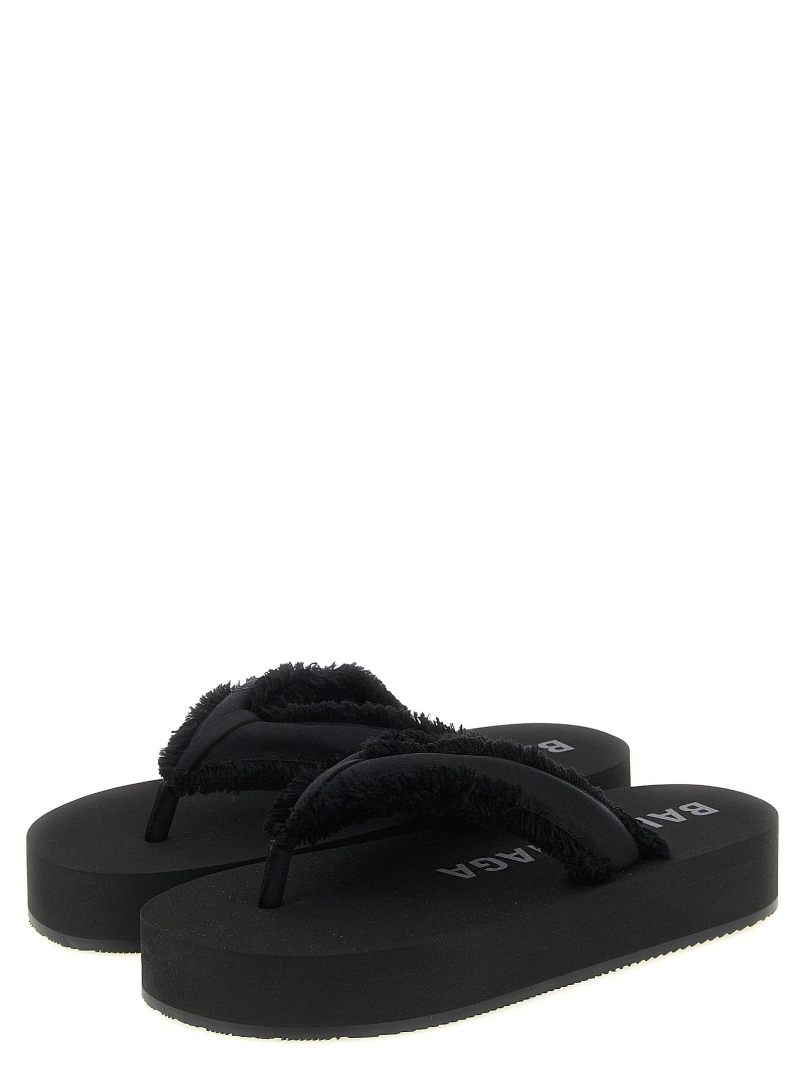 Balenciaga Black Viscose Slides - 2