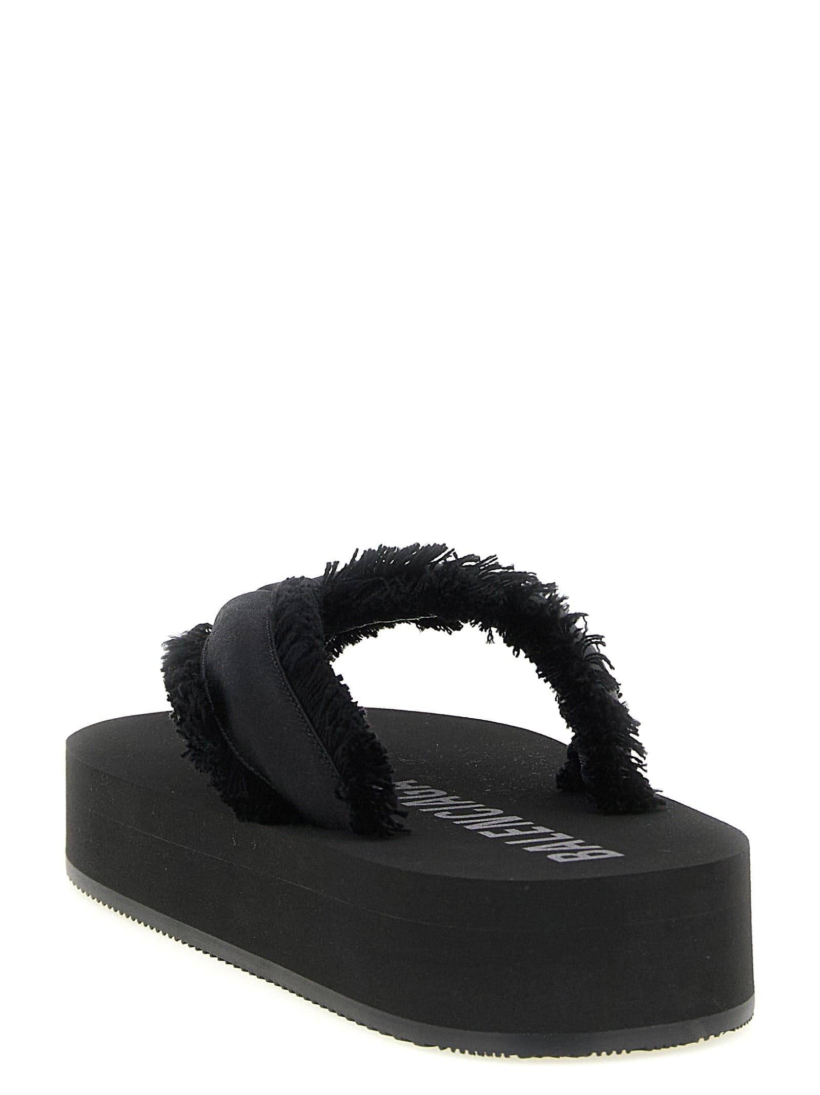 Balenciaga Black Viscose Slides - 4