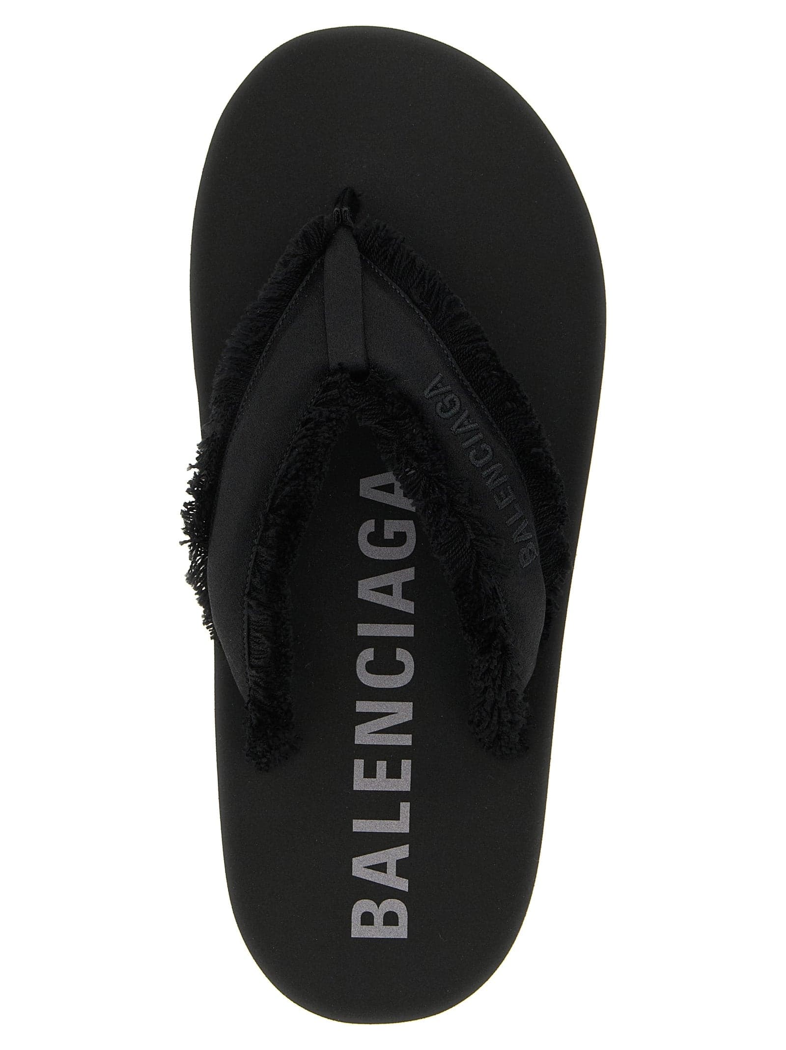 Balenciaga Black Viscose Slides - 5