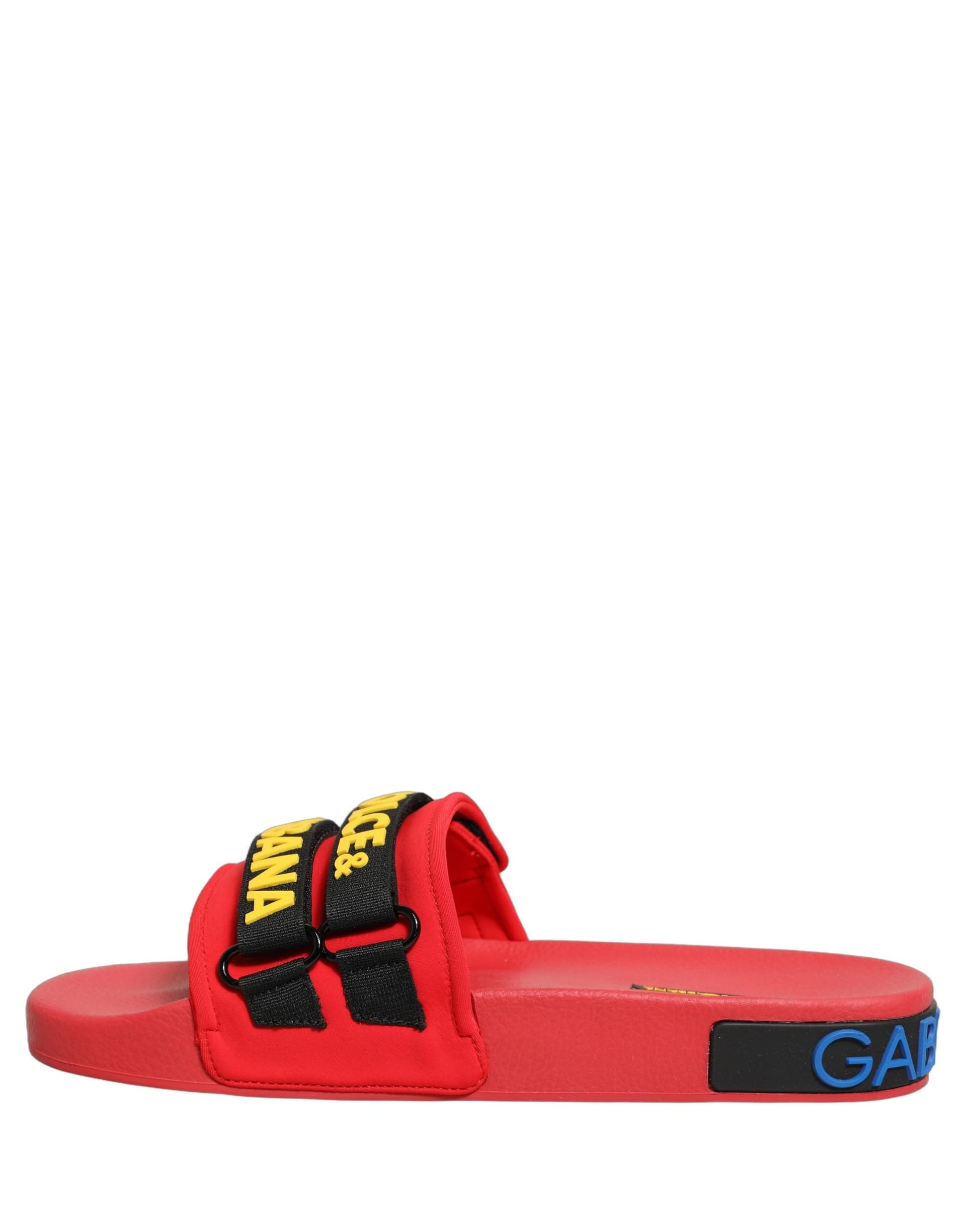 Dolce & Gabbana Red Neoprene Slides Flats Beachwear Shoes - 5