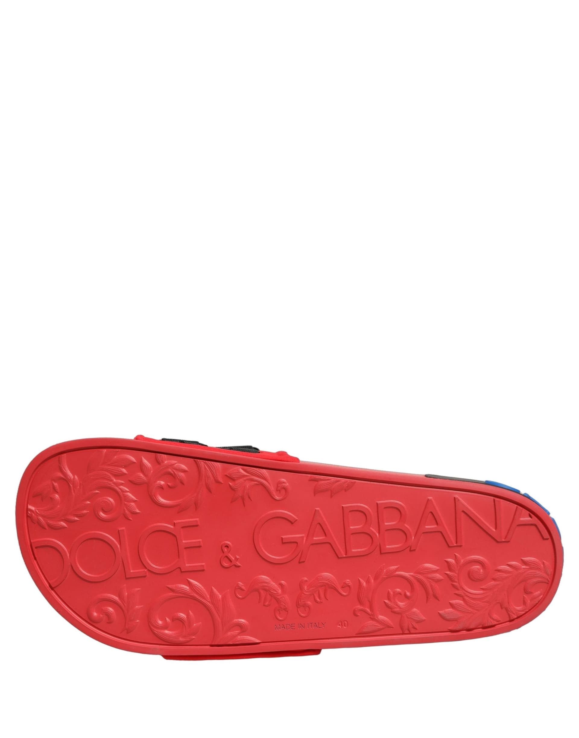 Dolce & Gabbana Red Neoprene Slides Flats Beachwear Shoes - 7