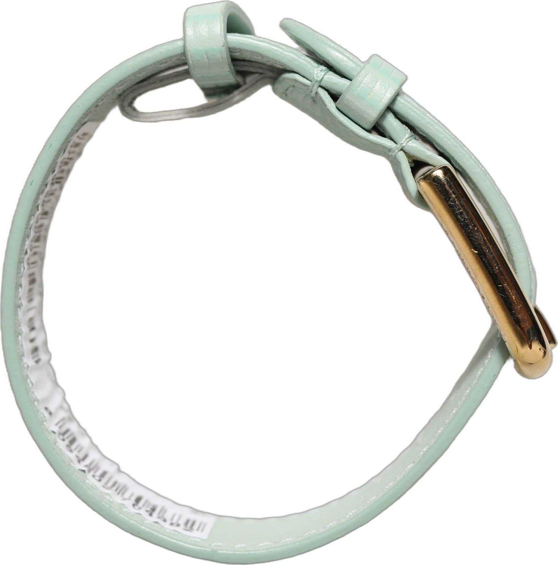 Dolce & Gabbana Green Textured Leather Gold Buckle Belt Strap Bracelet - 5