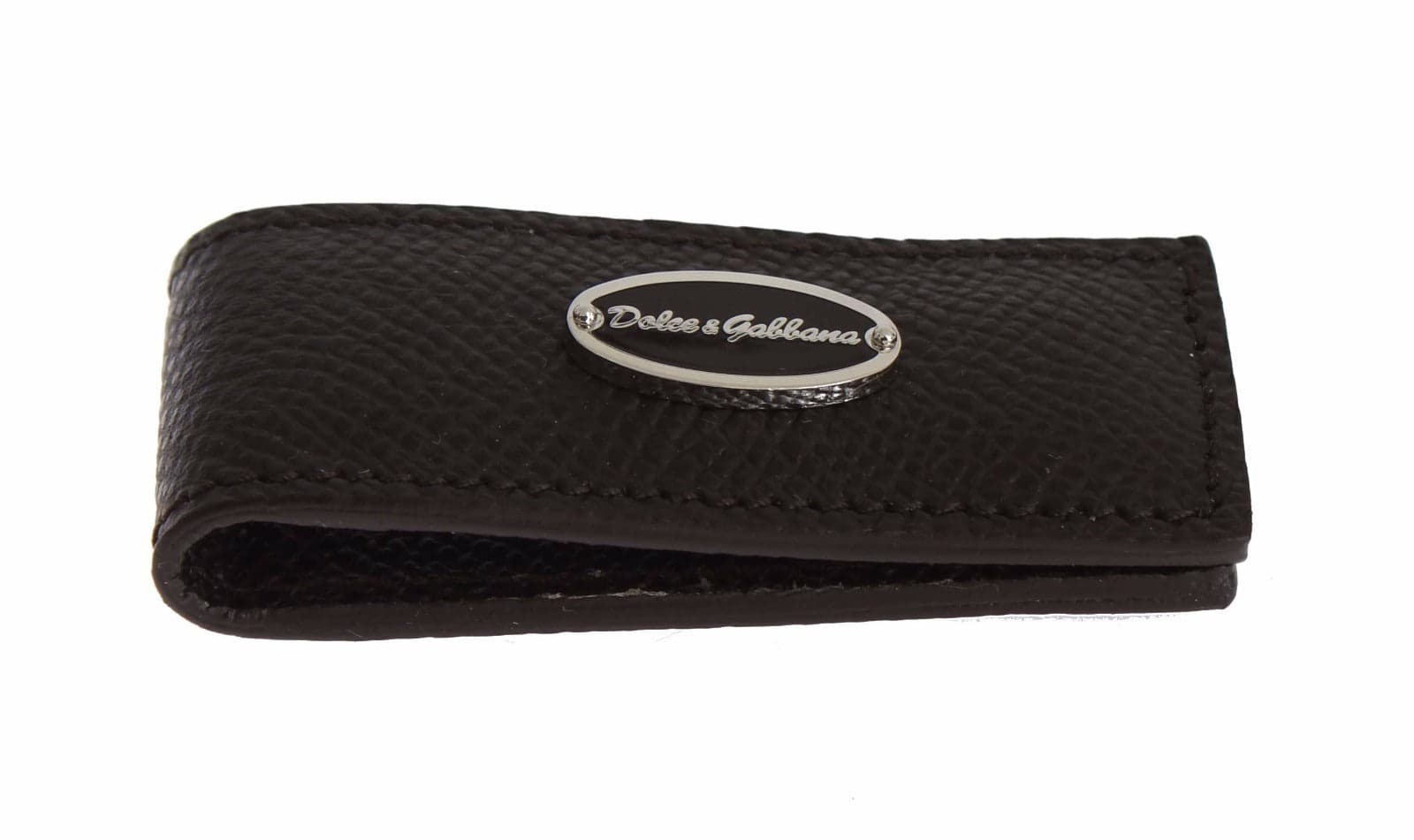 Dolce & Gabbana Brown Leather Magnet Mens Money Bar Clasp Money Cash Clip - 2