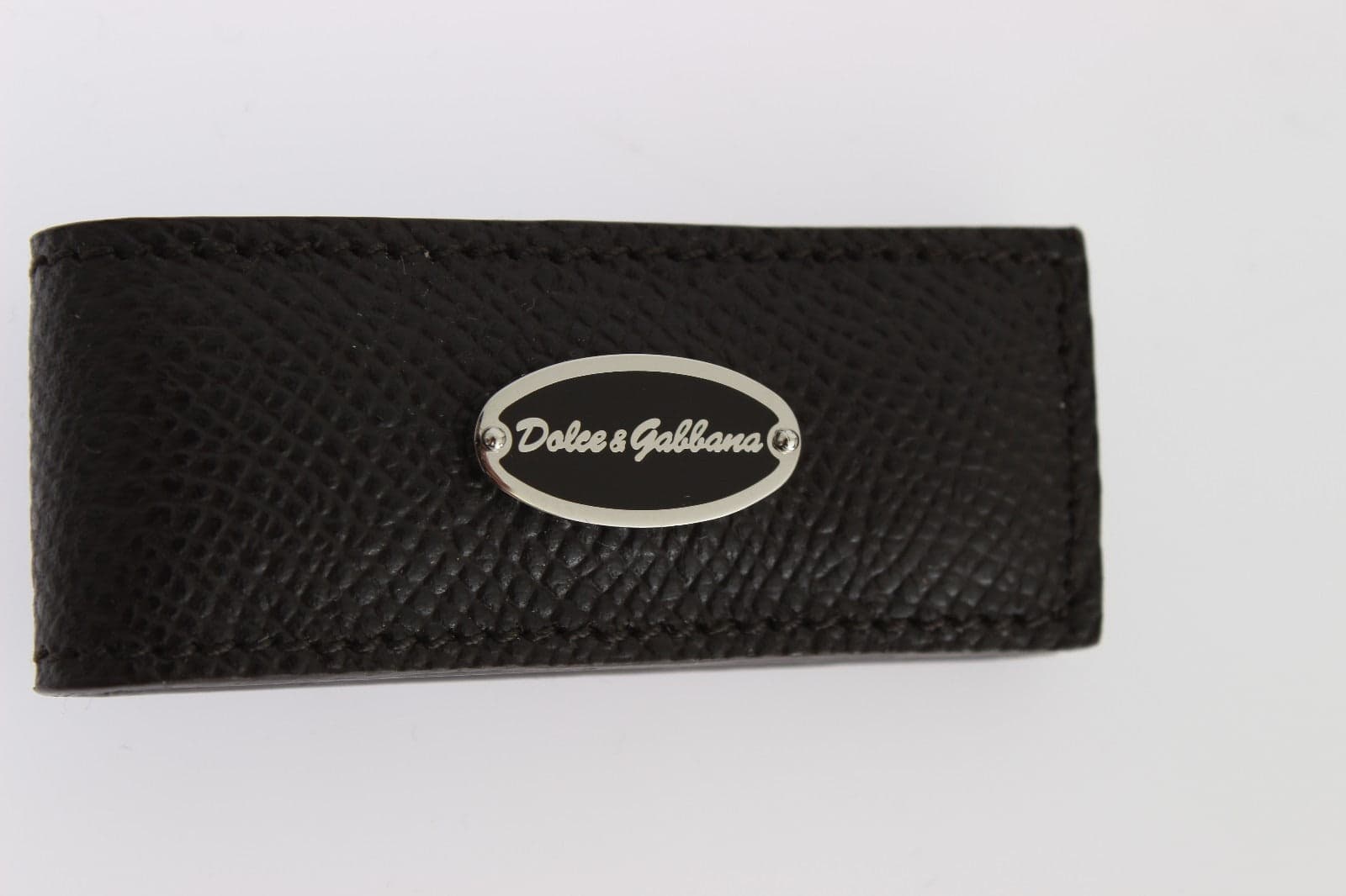 Dolce & Gabbana Brown Leather Magnet Mens Money Bar Clasp Money Cash Clip - 5