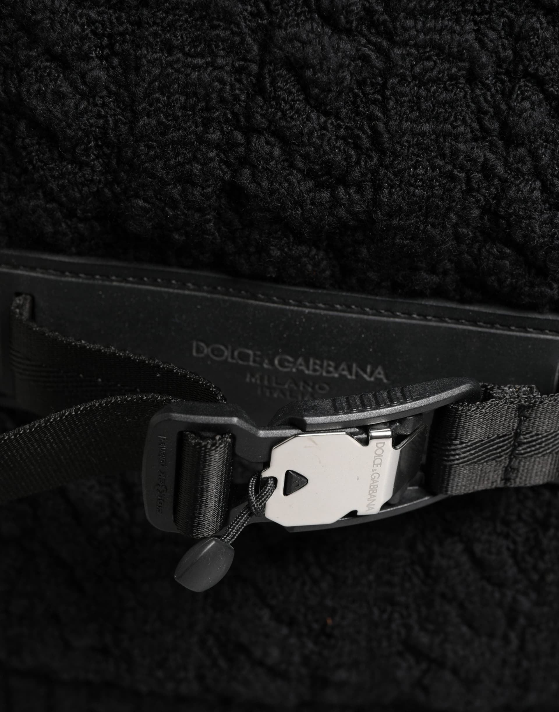 Dolce & Gabbana Black Tricot Wool Blend Duffel Backpack Travel Borse Bag - 4