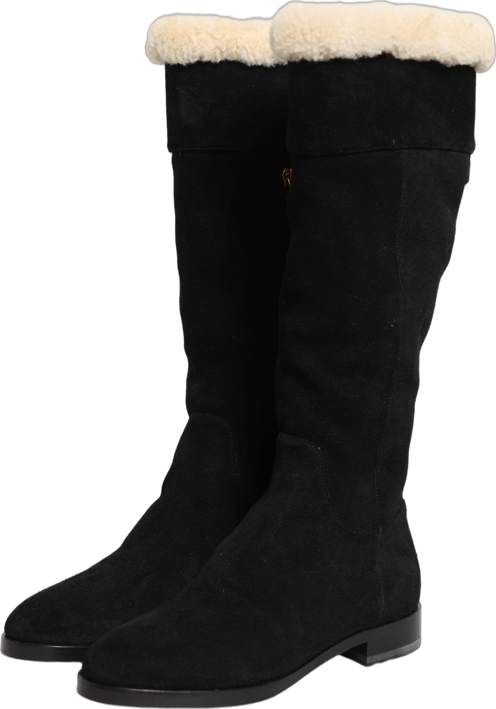 Dolce & Gabbana Suede Leather Knee High Boots Black - 4