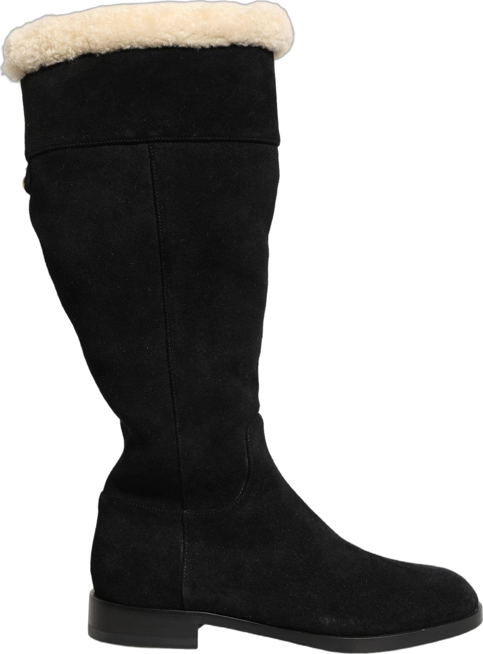 Dolce & Gabbana Suede Leather Knee High Boots Black - 6