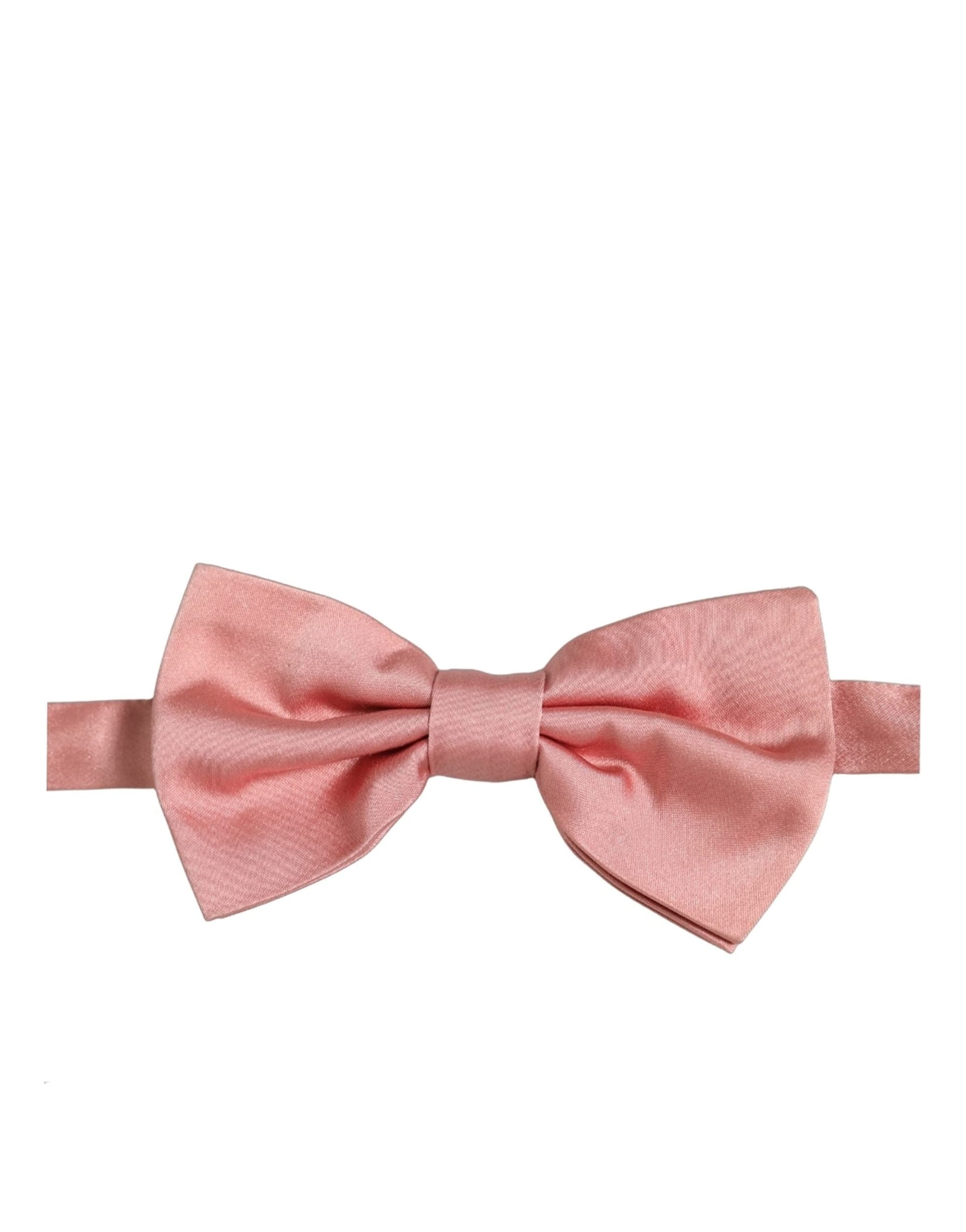 Dolce & Gabbana Men Light Pink 100% Silk Adjustable Neck Papillon Bow Tie - 2