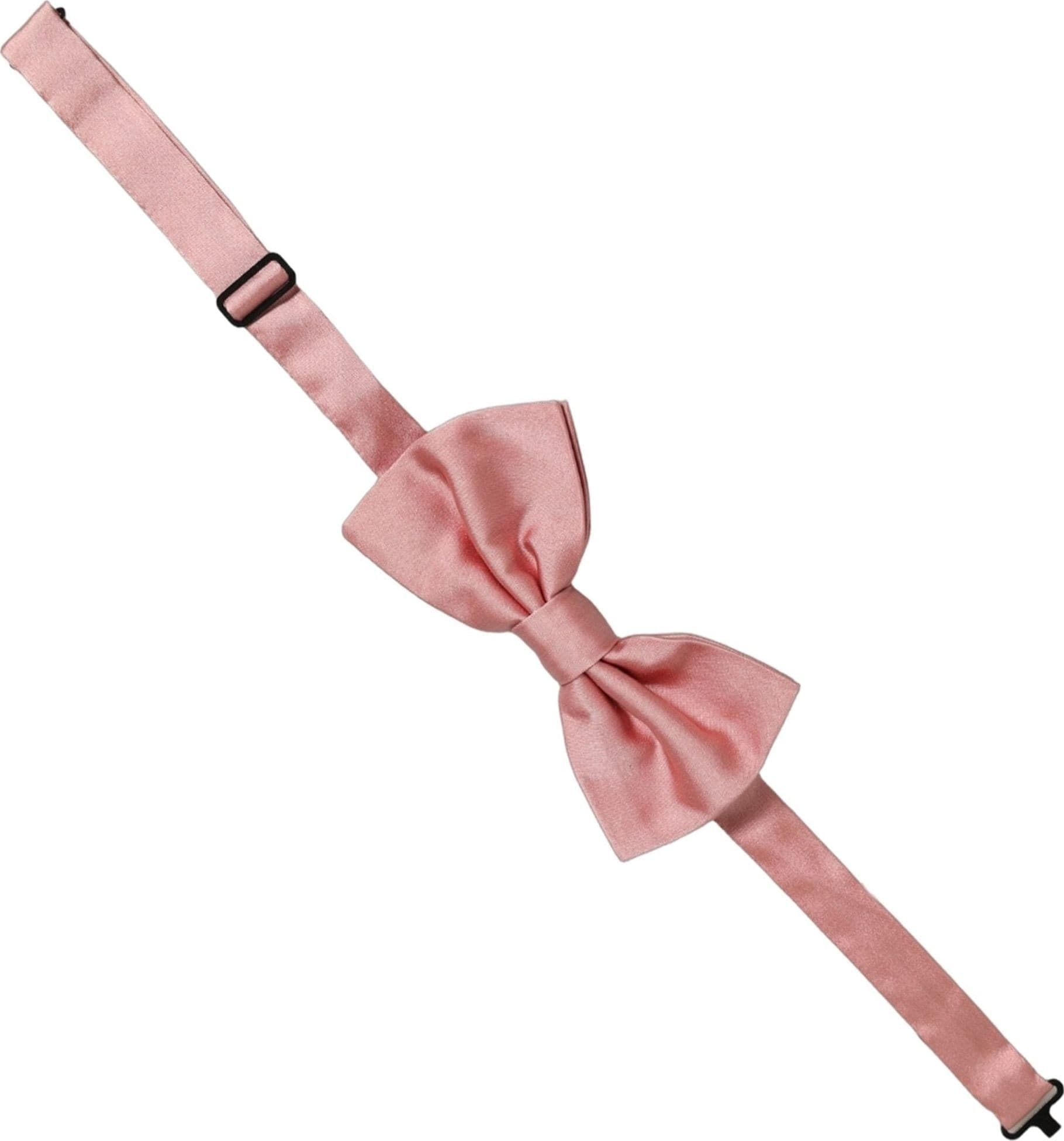 Dolce & Gabbana Men Light Pink 100% Silk Adjustable Neck Papillon Bow Tie - 3