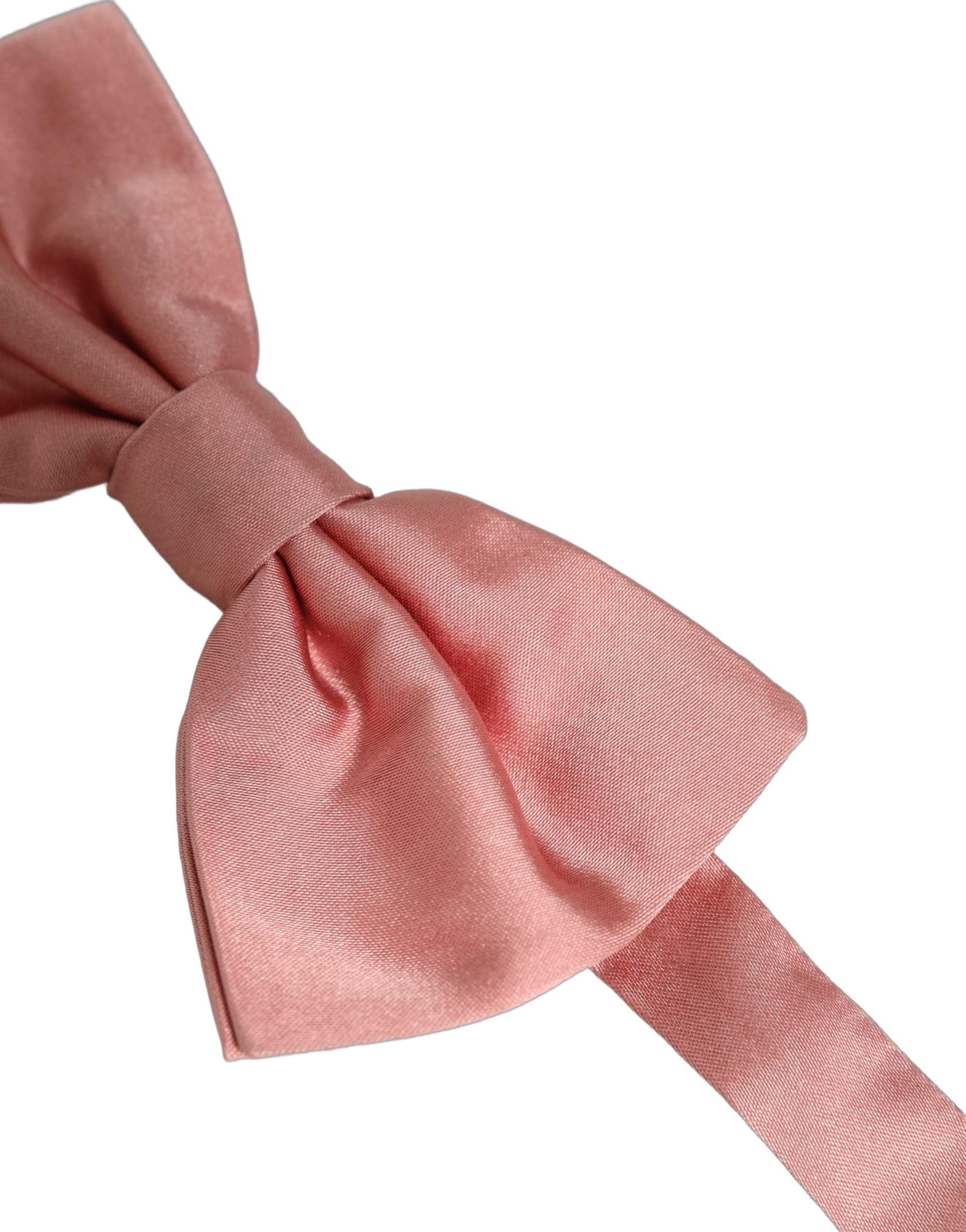 Dolce & Gabbana Men Light Pink 100% Silk Adjustable Neck Papillon Bow Tie - 4